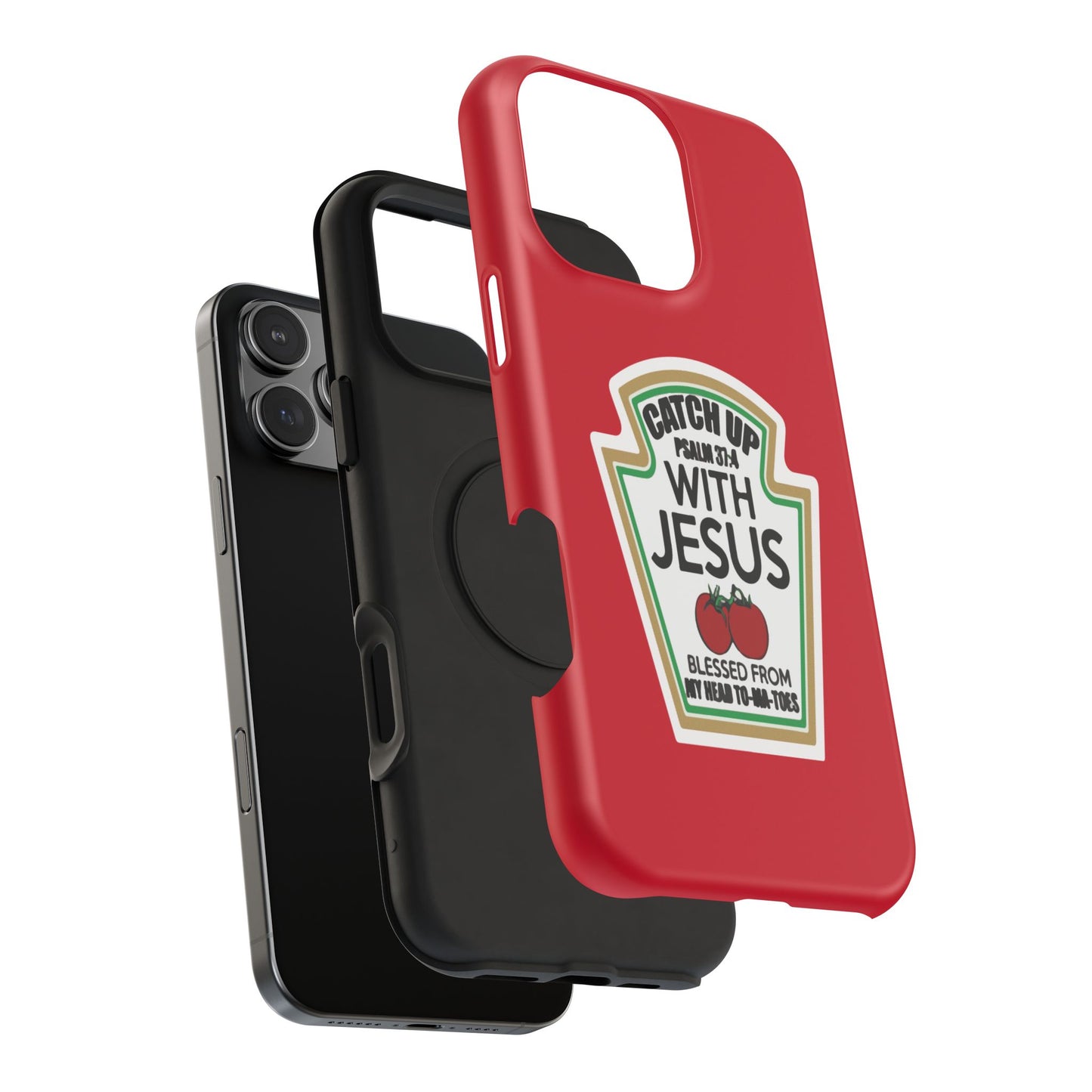 Fun Christian Phone Case, Catch Up with Jesus, Impact-Resistant, Faith-Based Gift, Religious Accessories, Bible Verses