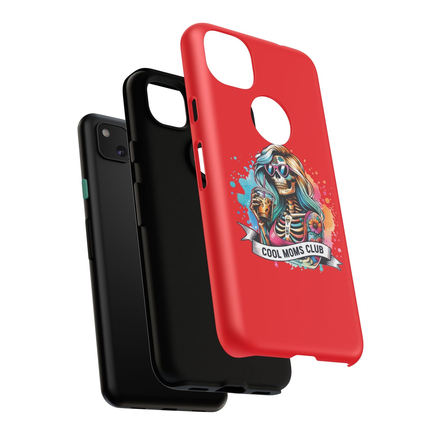 Cool Moms Club Phone Case - Tough Cases, Funky Phone Cover, Gift for Moms, Skeleton Design, Trendy Tech Accessories