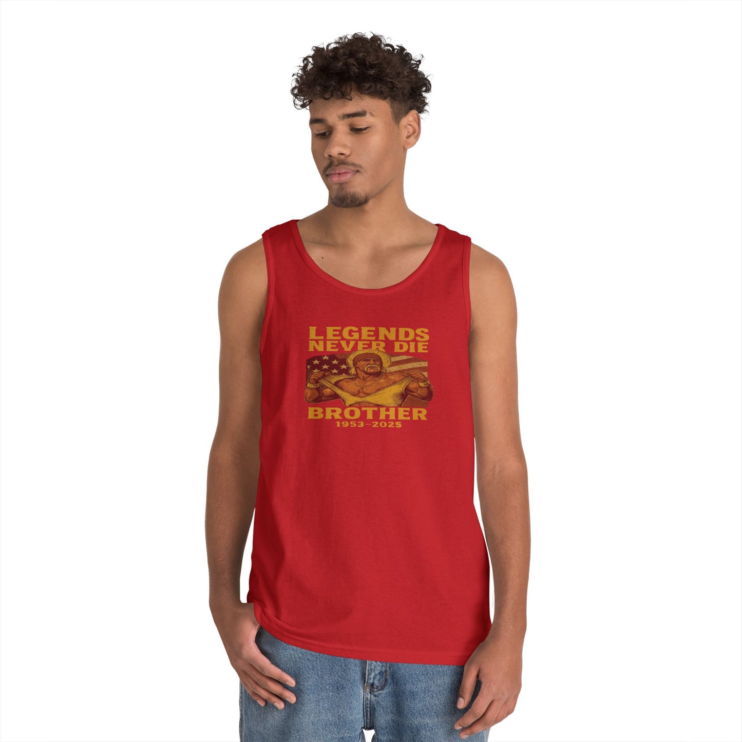 Unisex Heavy Cotton Tank Top | Legends Never Die Brother, Memorial Gift, Casual Wear, Summer Outfit, Unique Tribute