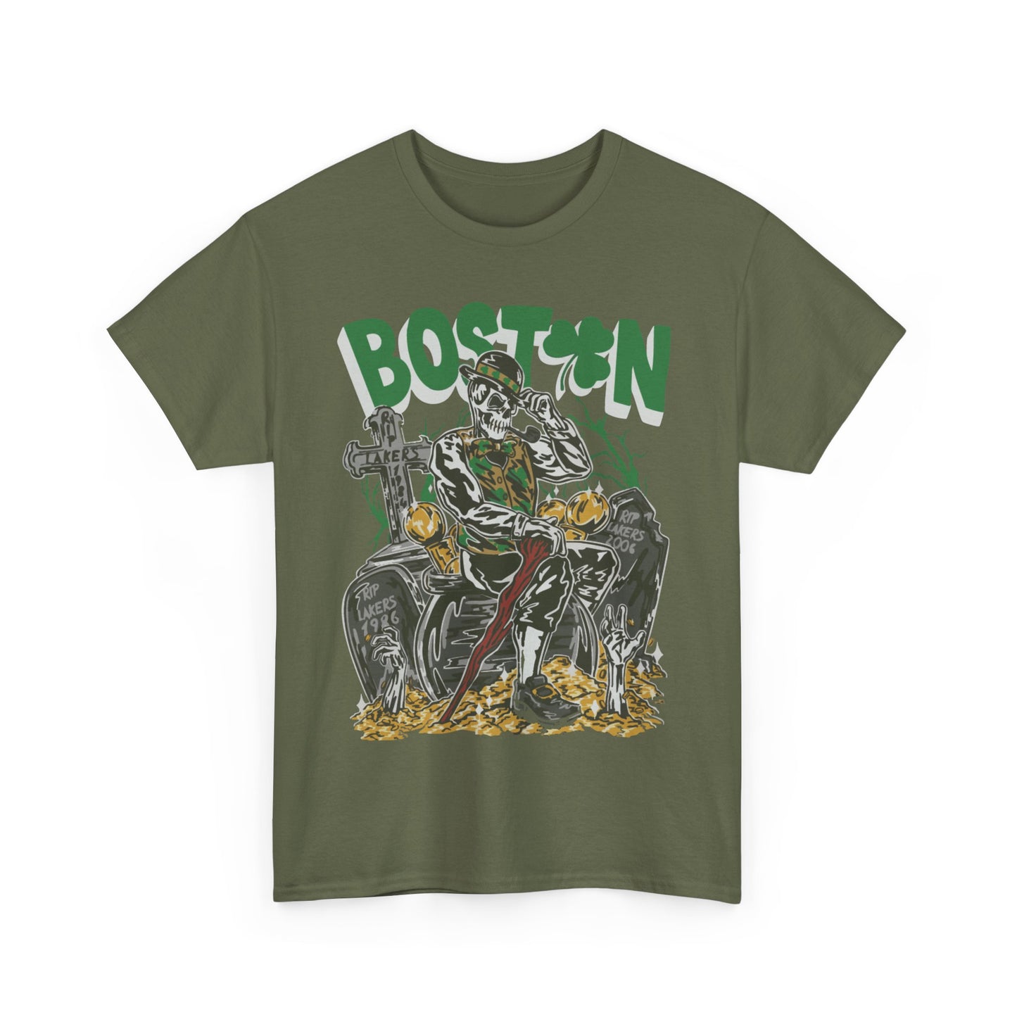 Boston Graphic Tee, Unisex Heavy Cotton T-Shirt, Vintage Boston Shirt, Irish Pride Apparel, St. Patrick's Day Gift, Casual Wear