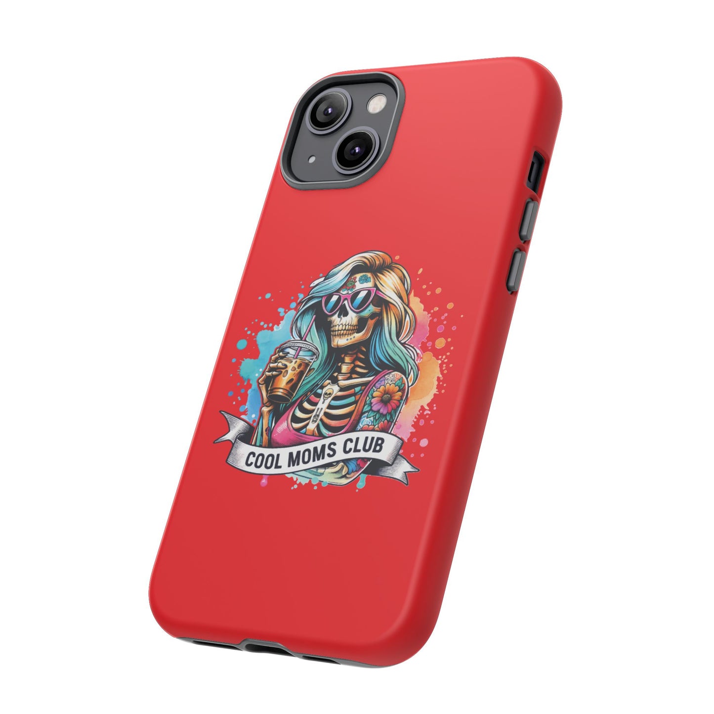 Cool Moms Club Phone Case - Tough Cases, Funky Phone Cover, Gift for Moms, Skeleton Design, Trendy Tech Accessories