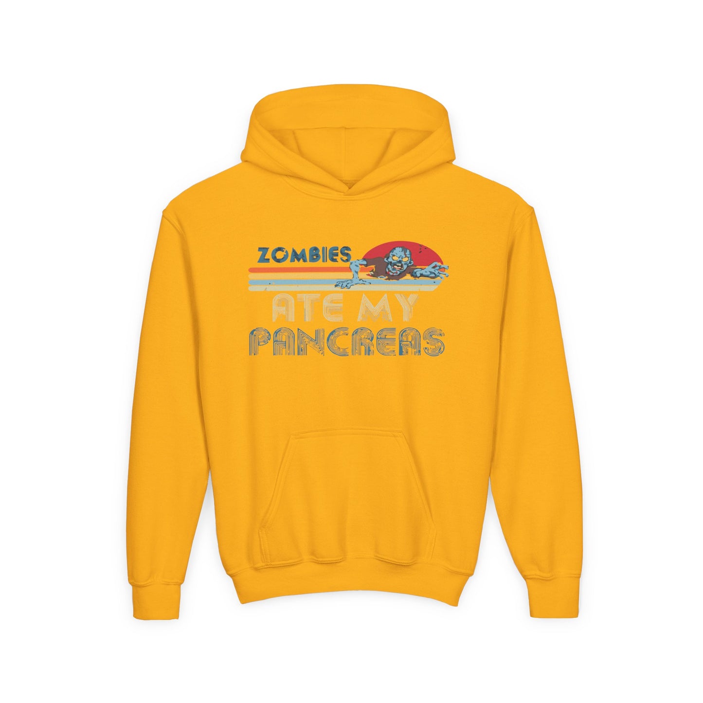 Youth Zombies Ate My Pancreas Hooded Sweatshirt, Funny Youth Hoodie, Gift for Teens, Halloween Apparel, Casual Wear, Nerd Culture Clothing