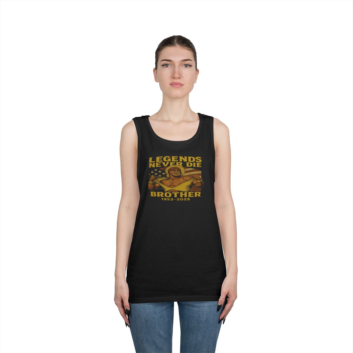 Unisex Heavy Cotton Tank Top | Legends Never Die Brother, Memorial Gift, Casual Wear, Summer Outfit, Unique Tribute
