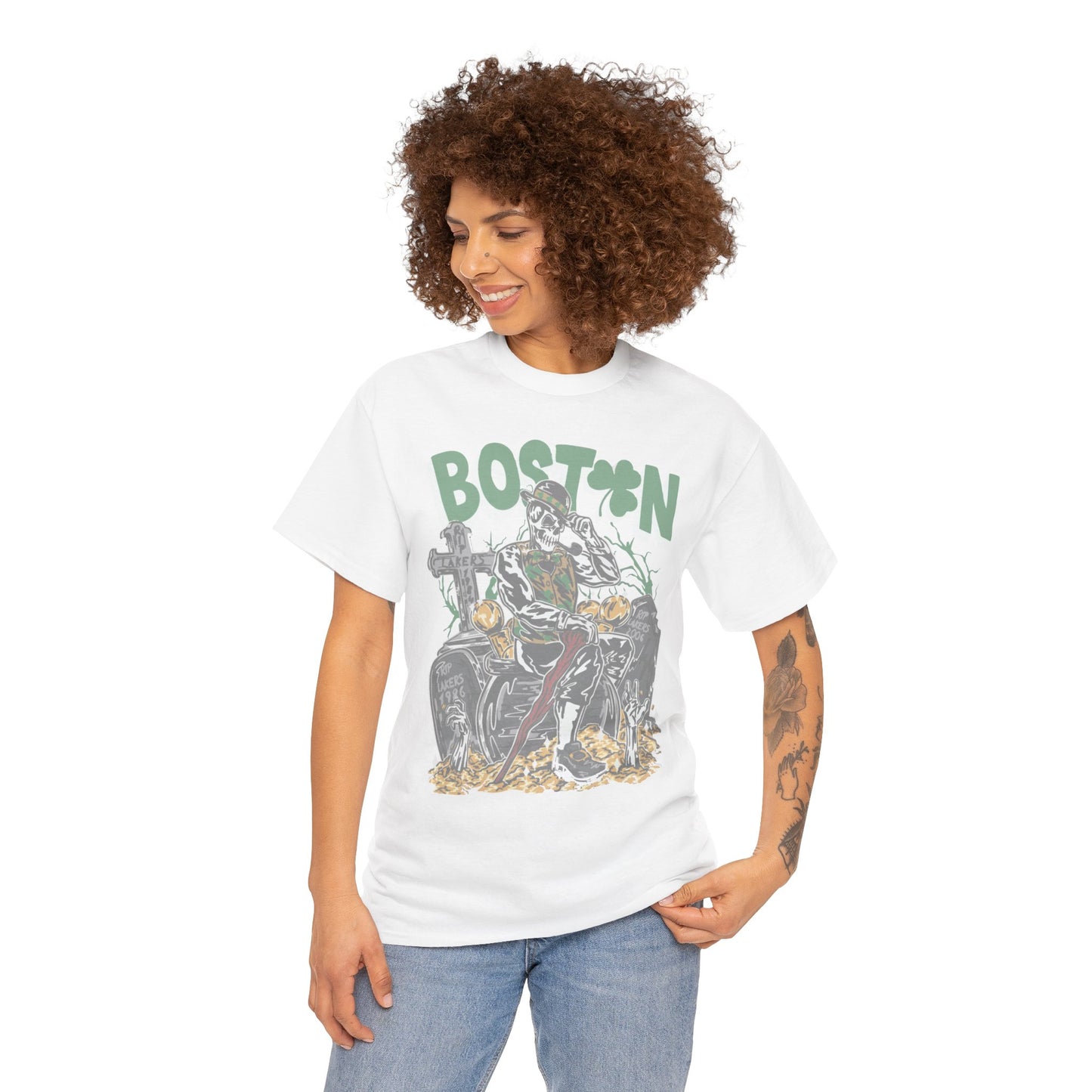 Boston Graphic Tee, Unisex Heavy Cotton T-Shirt, Vintage Boston Shirt, Irish Pride Apparel, St. Patrick's Day Gift, Casual Wear