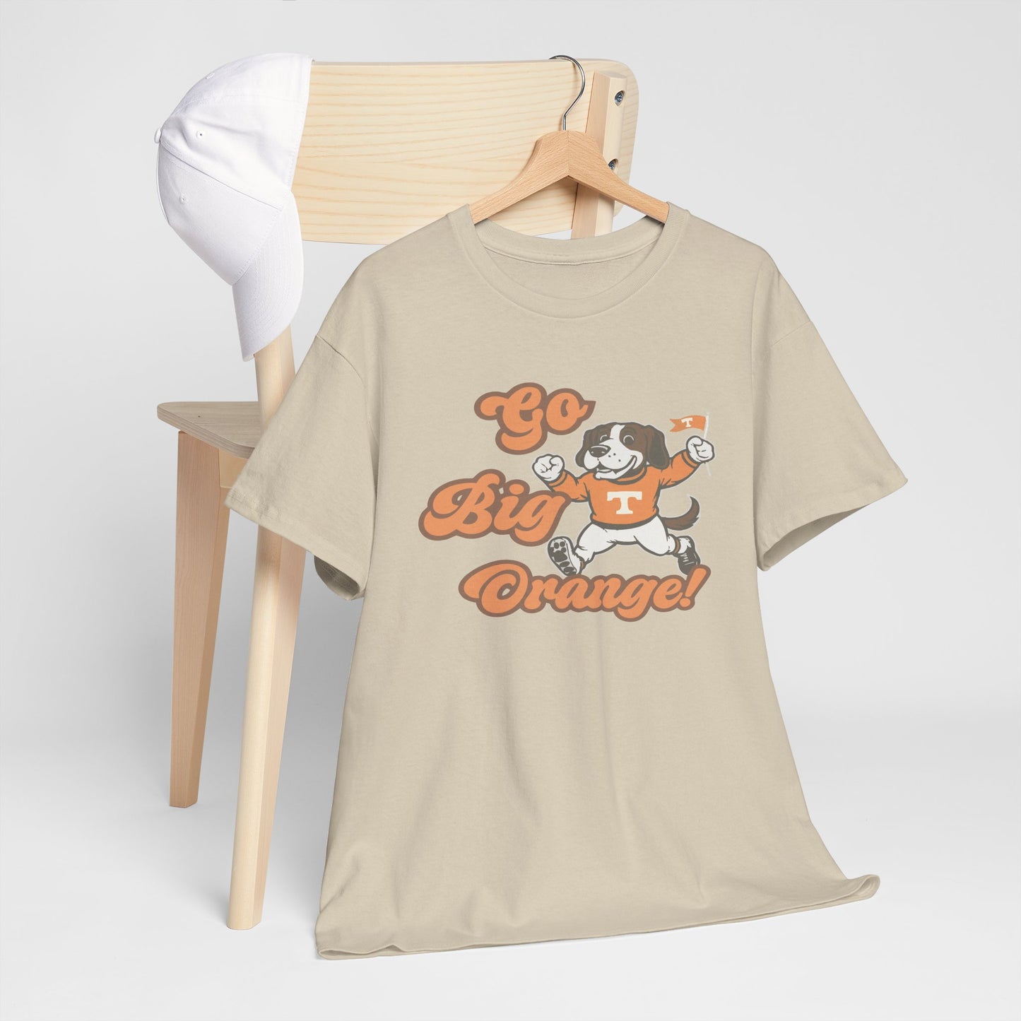 Go Big Orange Unisex Heavy Cotton Tee, Sports Fan Shirt, Casual Wear, College Game Day Top, Gift for Sports Enthusiasts