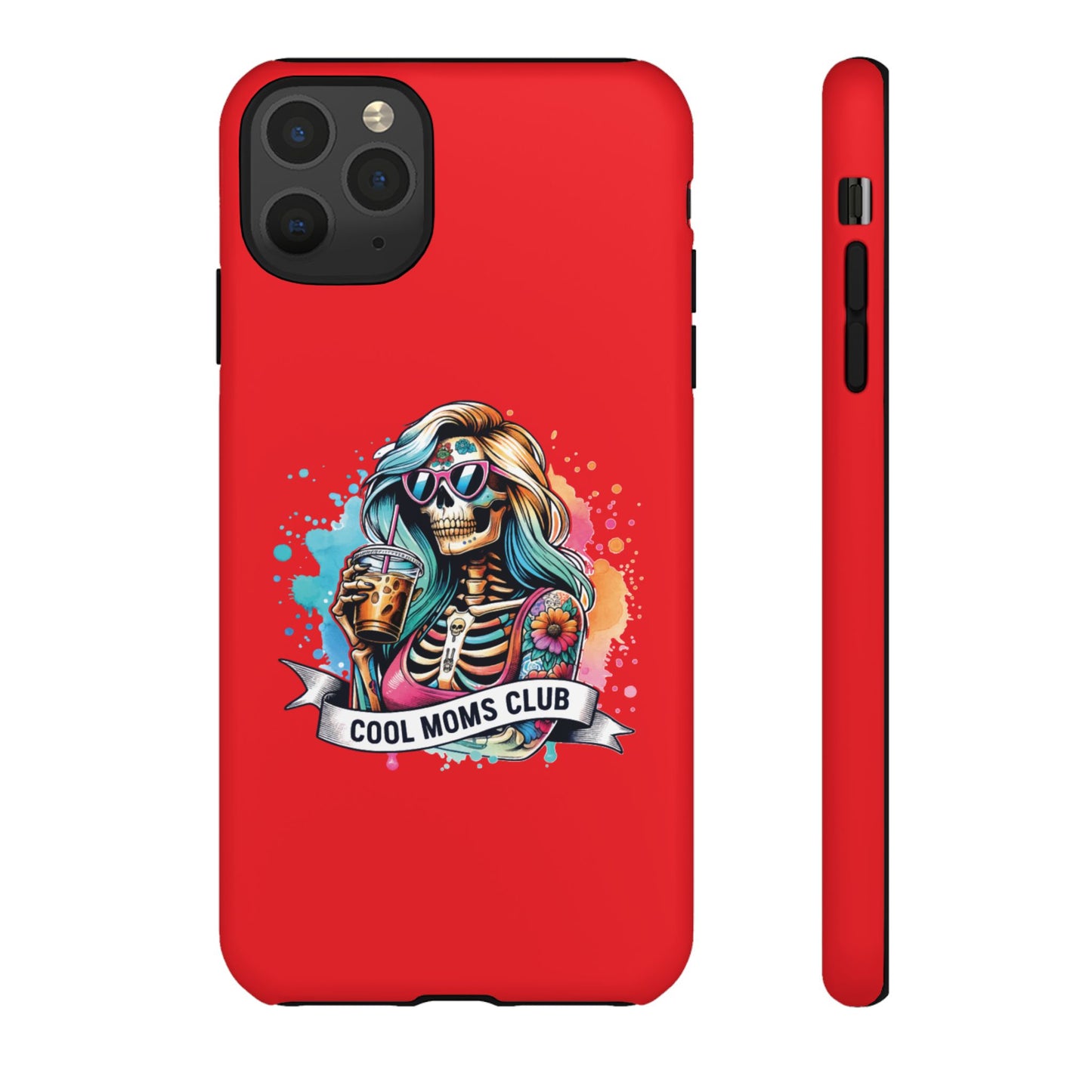 Cool Moms Club Phone Case - Tough Cases, Funky Phone Cover, Gift for Moms, Skeleton Design, Trendy Tech Accessories
