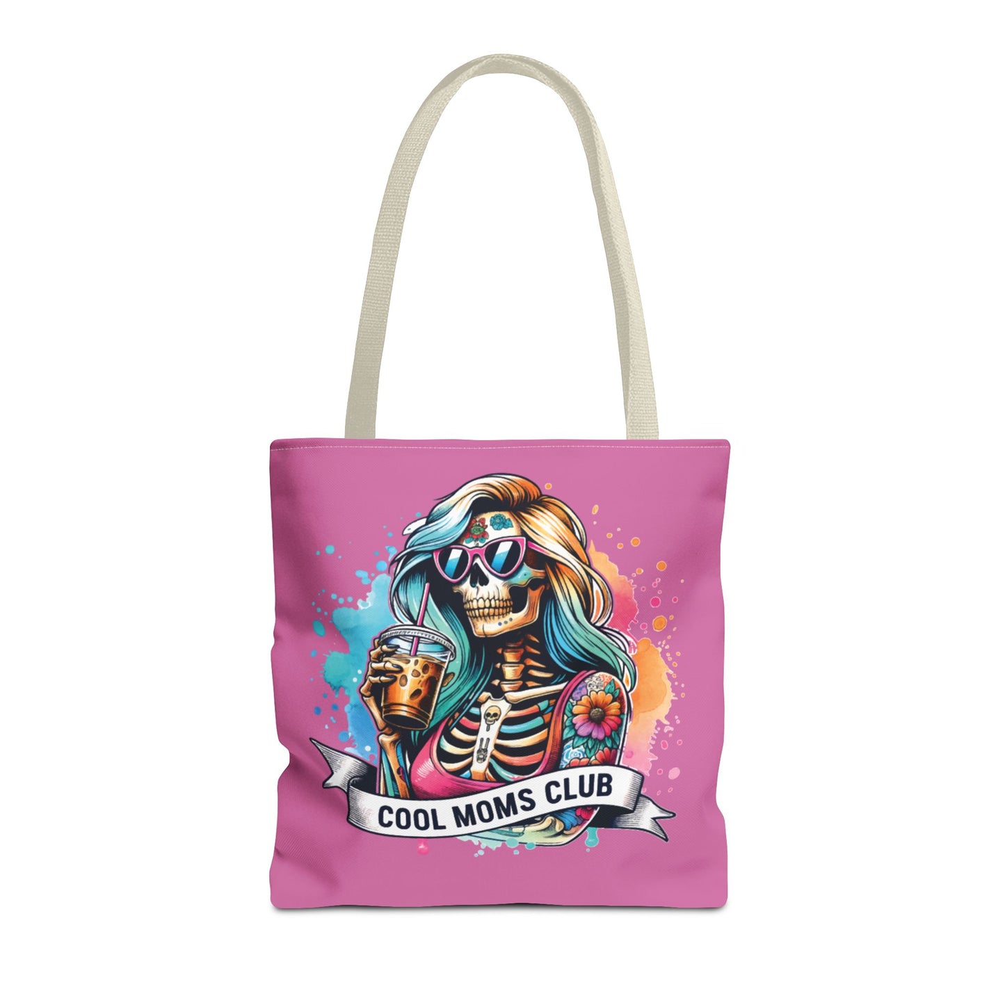 Cool Moms Club Tote Bag, Fun Tote, Sisterhood Gift, Beach Bag, Halloween Accessory, Colorful Shoulder Bag