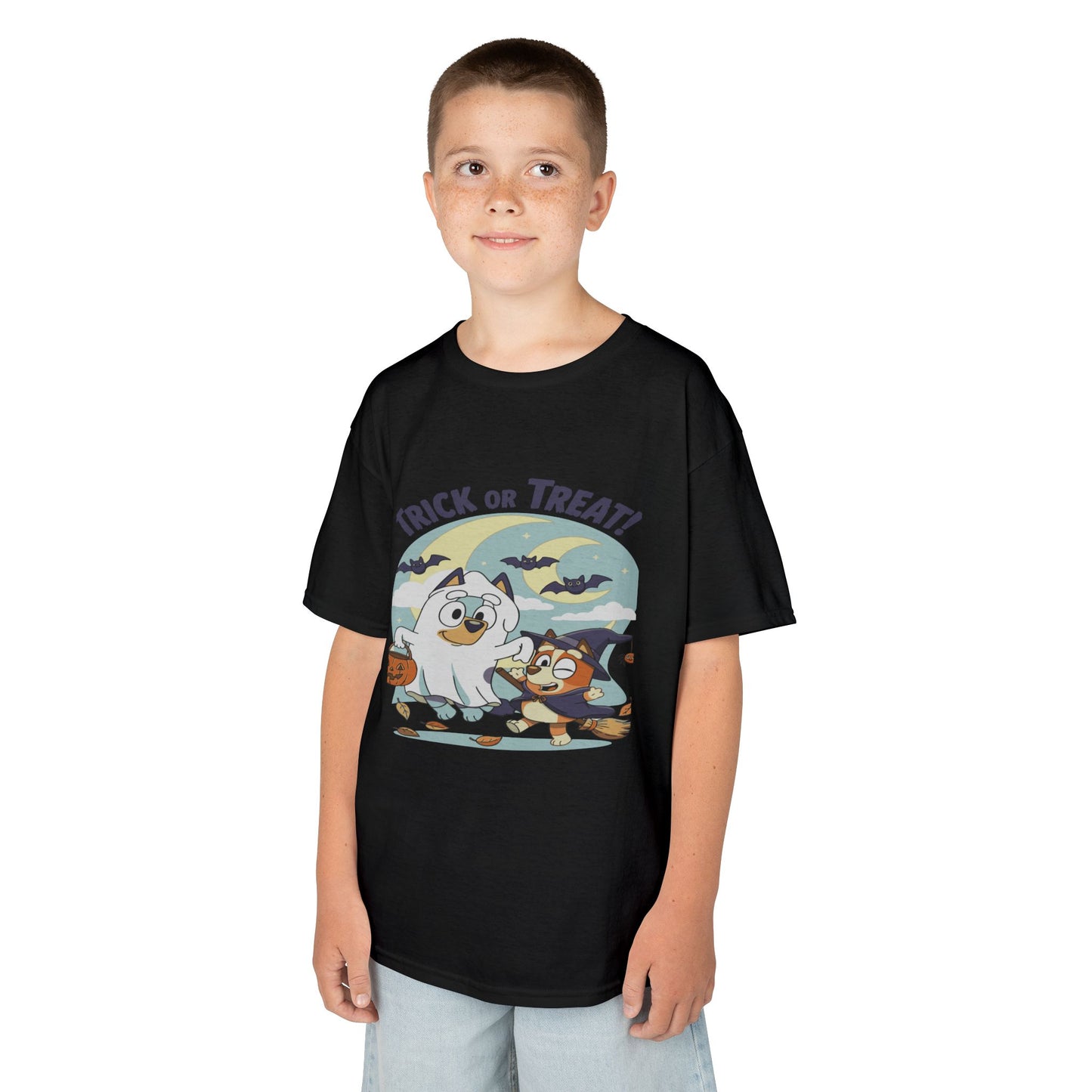Kids Halloween T-Shirt, Trick or Treat Tee, Fun Ghost & Owl Shirt, Spooky Season Apparel, Cute Costume Top for Kids