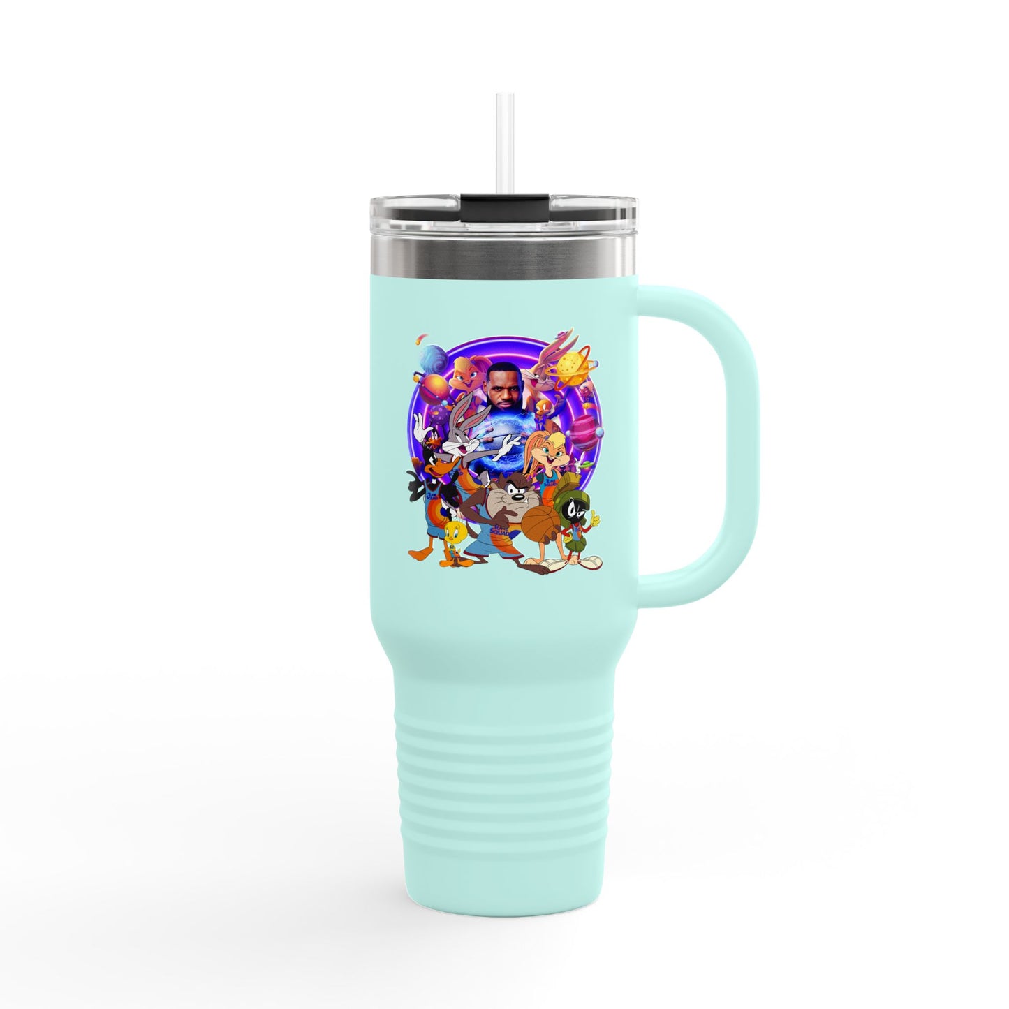 Colorful Insulated Travel Mug, 40oz - Fun for Road Trips, Tailgating, Hot Summer Days, Gift for Friends, Family, or Kids