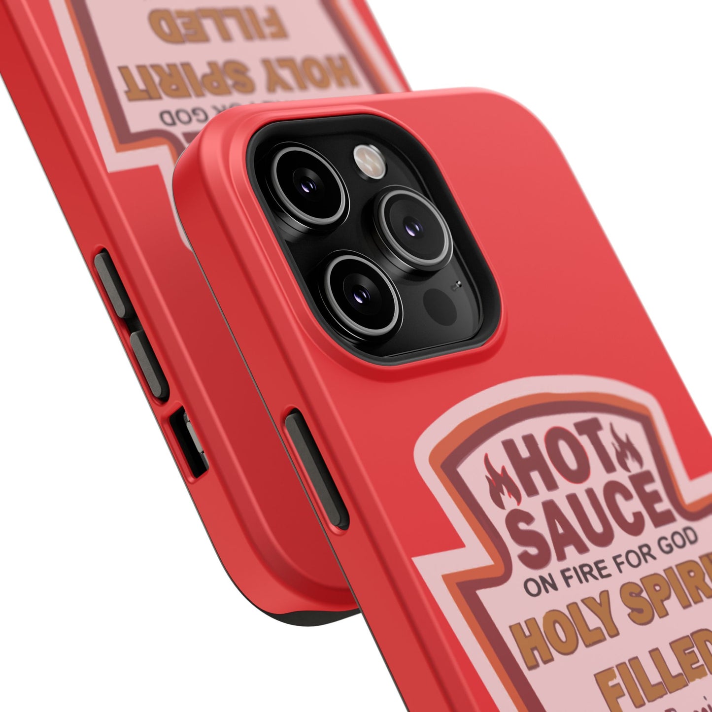 Holy Spirit Hot Sauce Phone Cases - Impact-Resistant, Christian Gift, Spiritual Reminder, Unique Design, Faith-Based Accessory