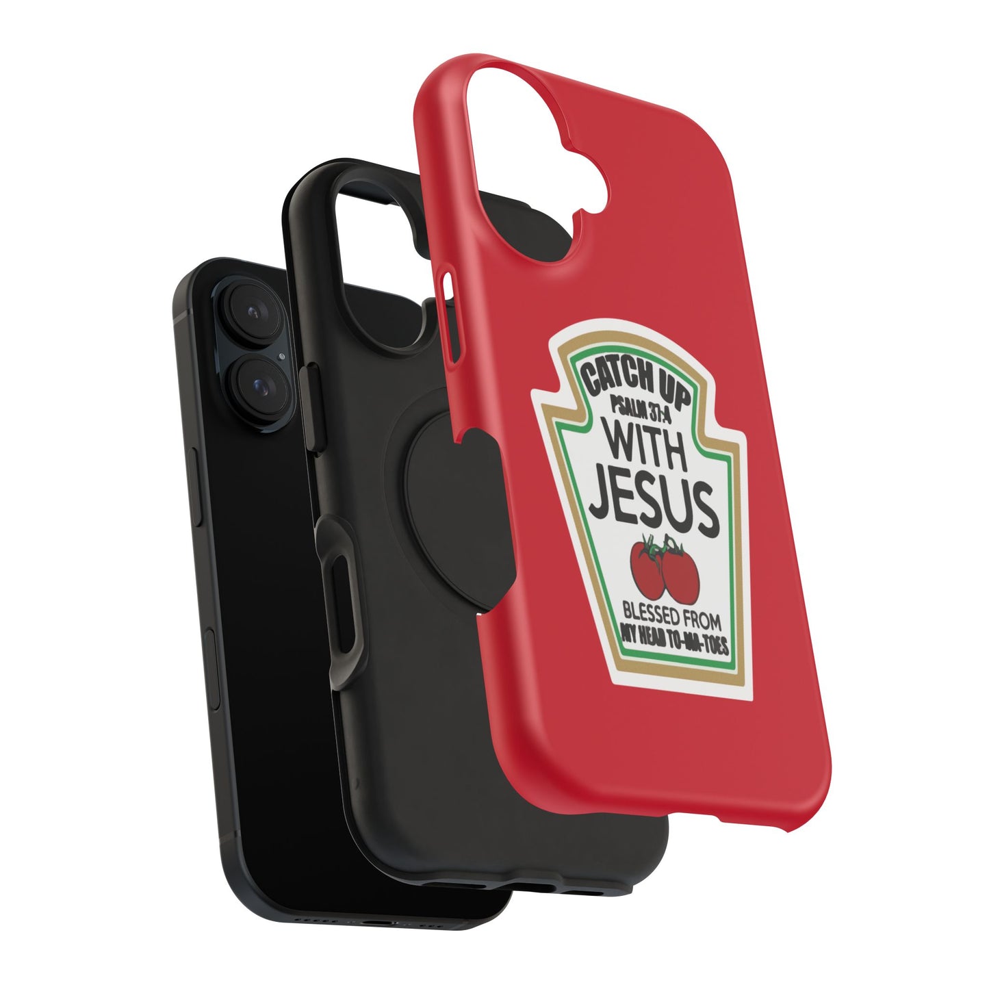 Fun Christian Phone Case, Catch Up with Jesus, Impact-Resistant, Faith-Based Gift, Religious Accessories, Bible Verses