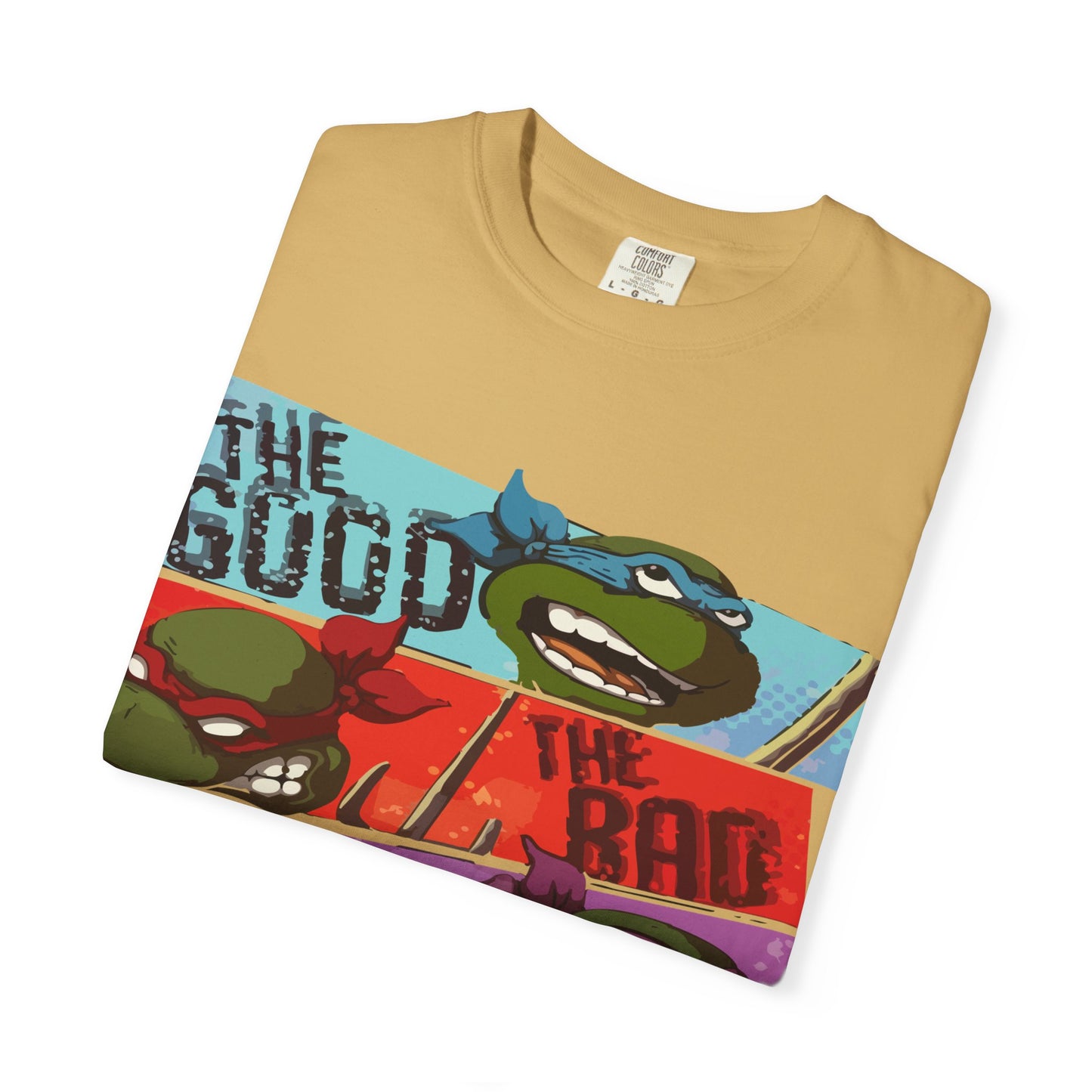 Unisex Garment-Dyed T-Shirt - Ninja Turtle Humor Tee - The Good, The Bad, The Nerd, The Mike