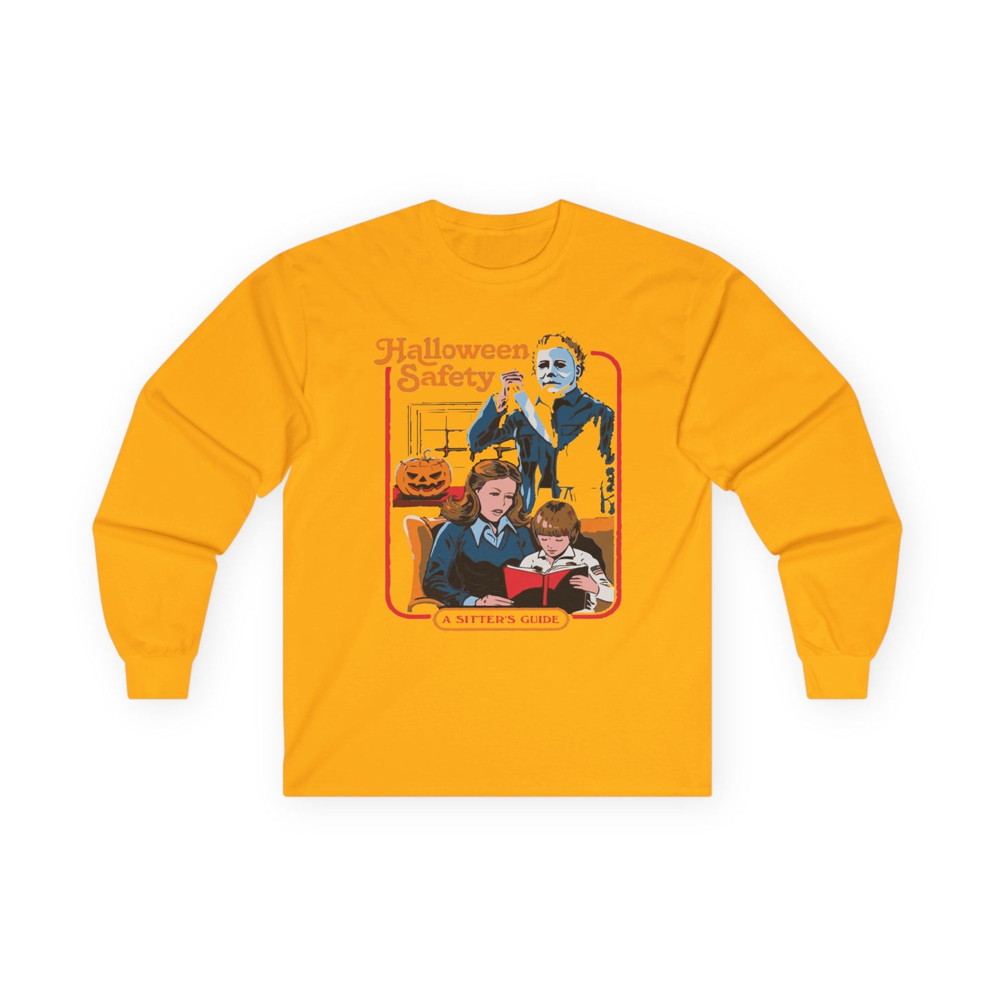 Retro Halloween Long Sleeve Tee, Unisex Tee for Fall, Halloween Safety, Spooky Season Shirt, Holiday Gift, Cozy Casual