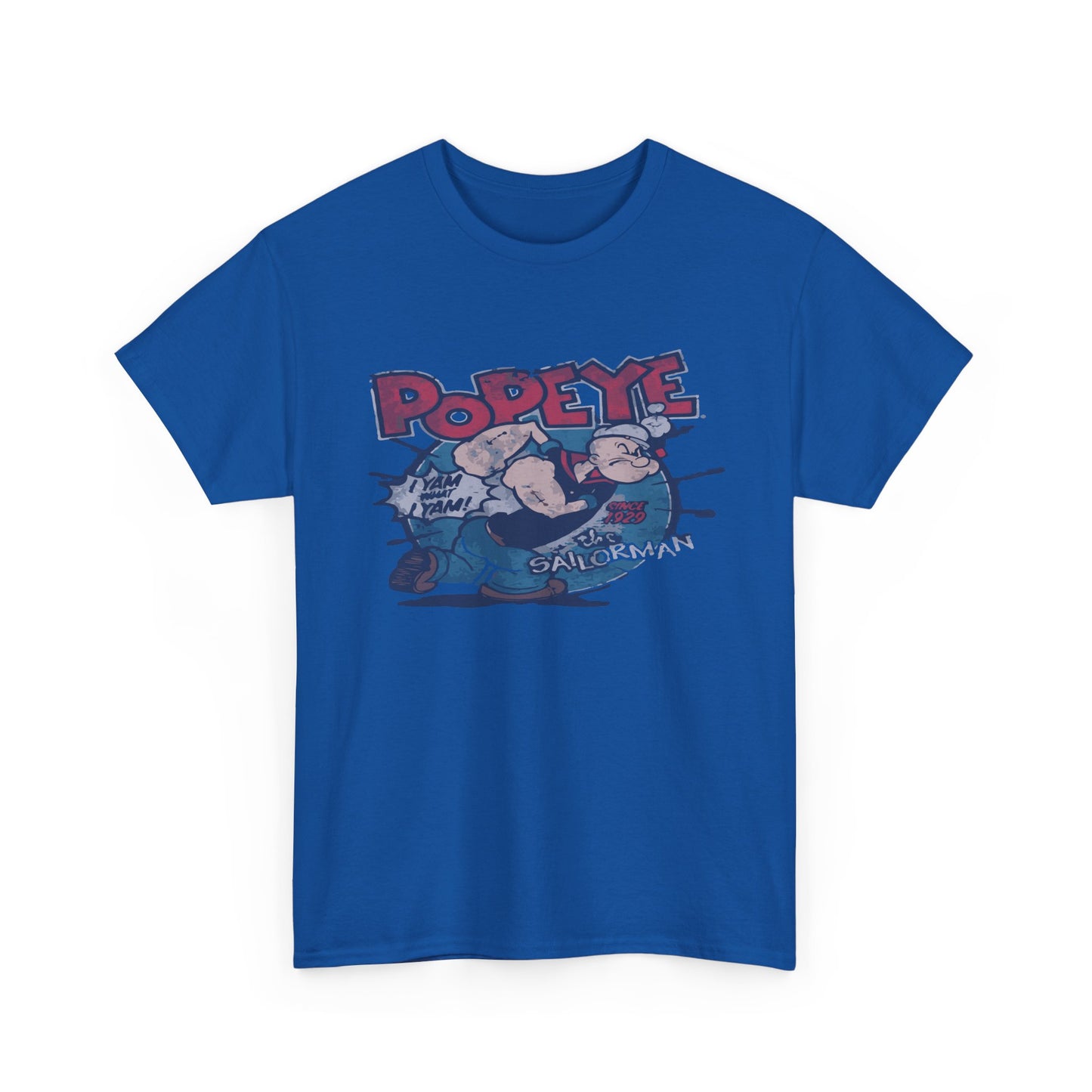 Popeye Illustration Unisex Heavy Cotton Tee, Cartoon T-Shirt, Gift for Fans, Casual Wear, Retro Design, Comfortable Top