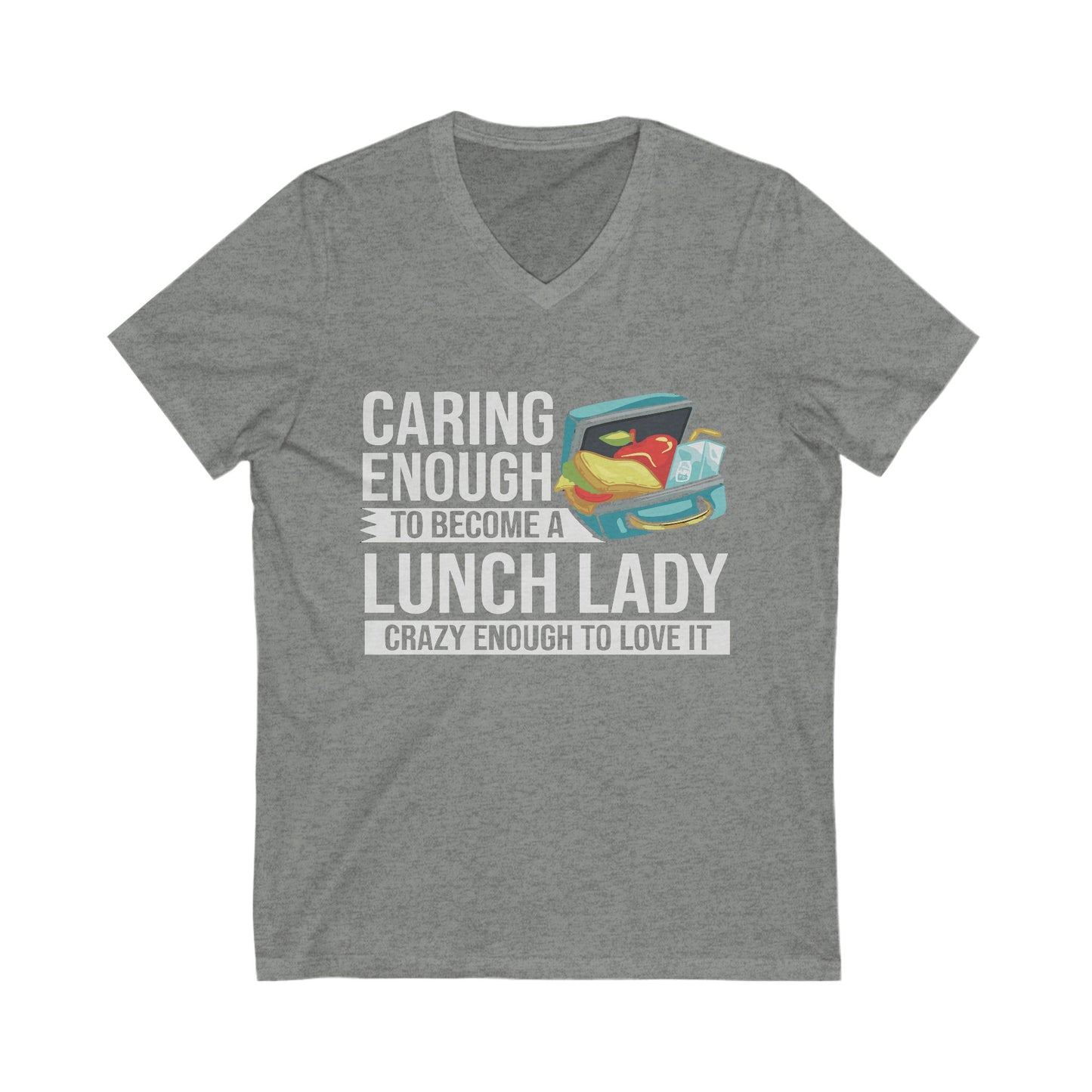 Cute Lunch Lady V-Neck Tee, Caregiver Shirt, Funny Teacher Gift, School Staff Apparel, Casual Everyday Wear