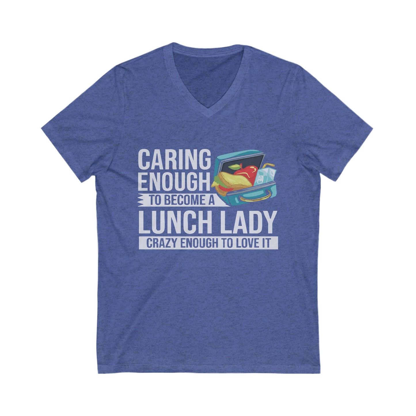 Cute Lunch Lady V-Neck Tee, Caregiver Shirt, Funny Teacher Gift, School Staff Apparel, Casual Everyday Wear