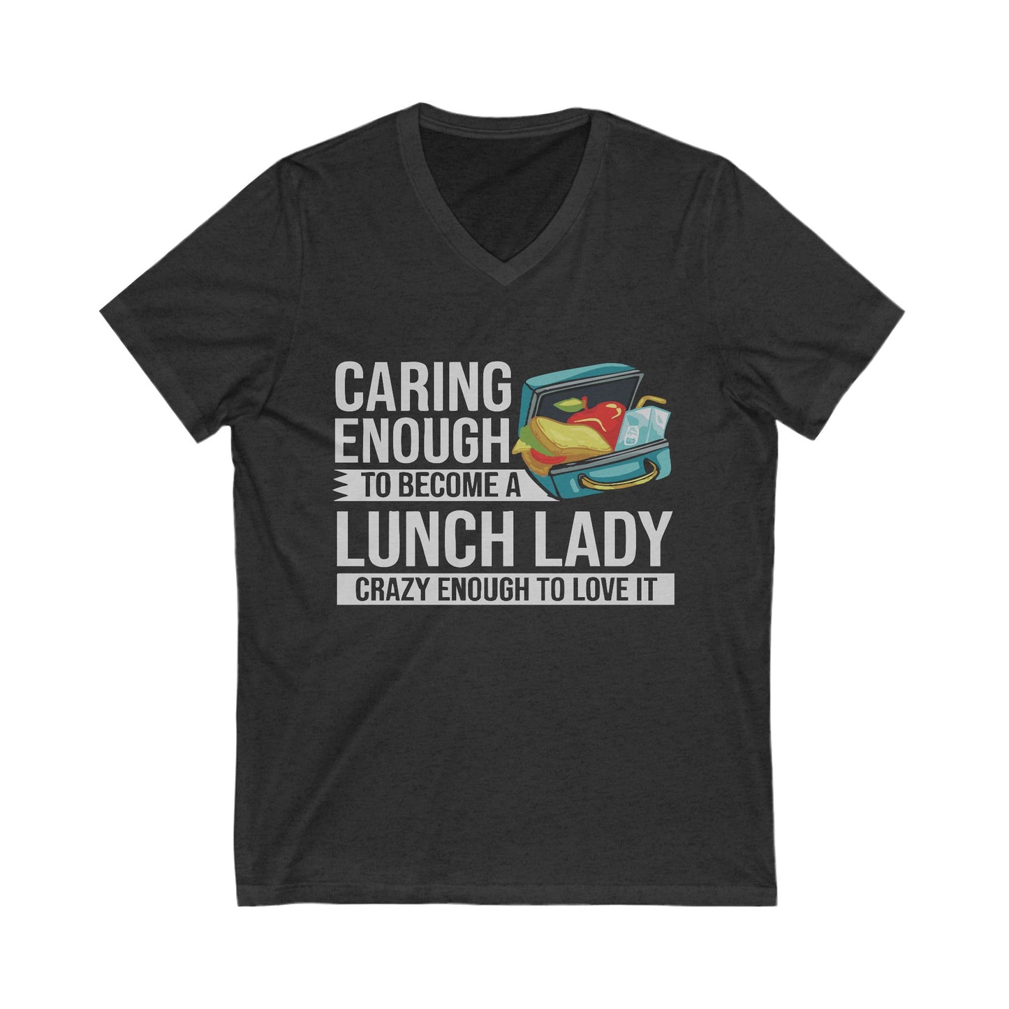 Cute Lunch Lady V-Neck Tee, Caregiver Shirt, Funny Teacher Gift, School Staff Apparel, Casual Everyday Wear