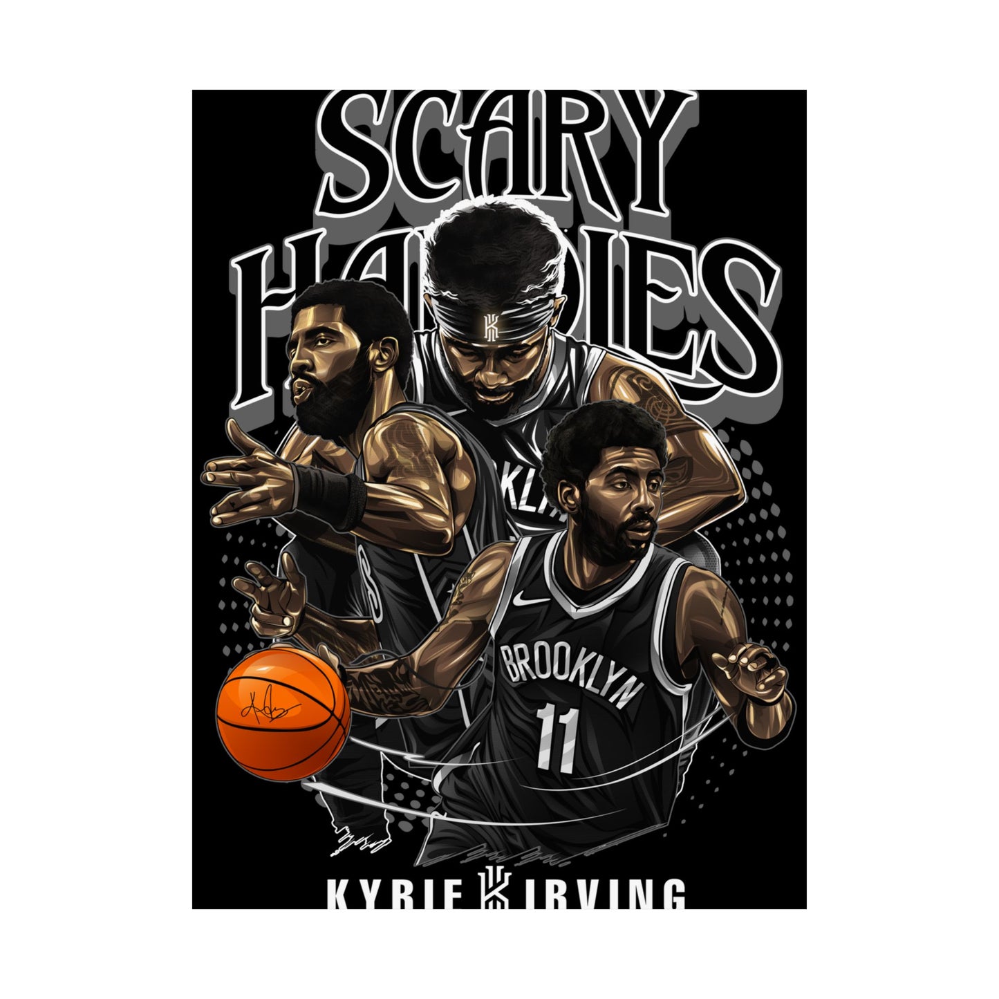 Basketball Wall Art Poster, Scary Hardies, Matte Vertical Print, Sports Decor, Gift for Fans, Home & Office Decoration