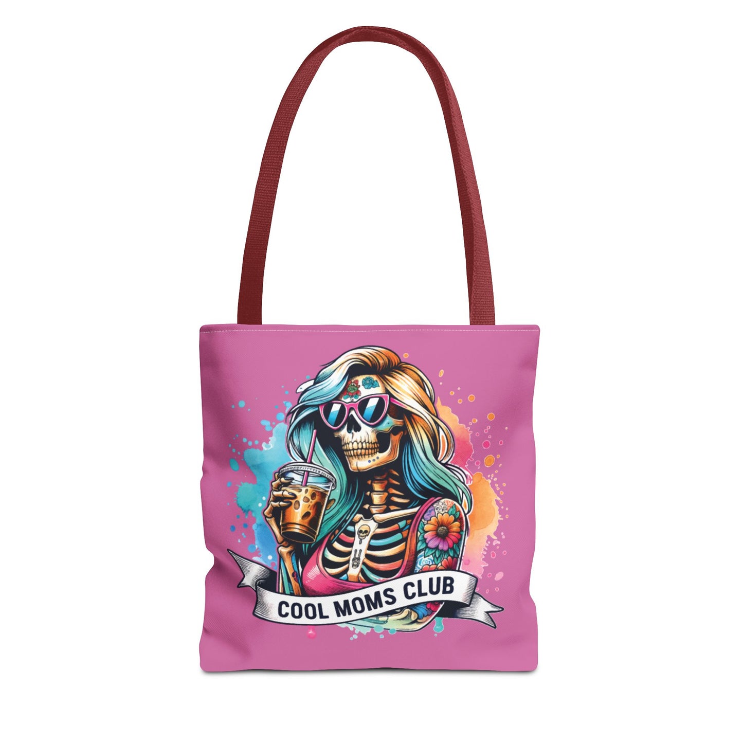 Cool Moms Club Tote Bag, Fun Tote, Sisterhood Gift, Beach Bag, Halloween Accessory, Colorful Shoulder Bag