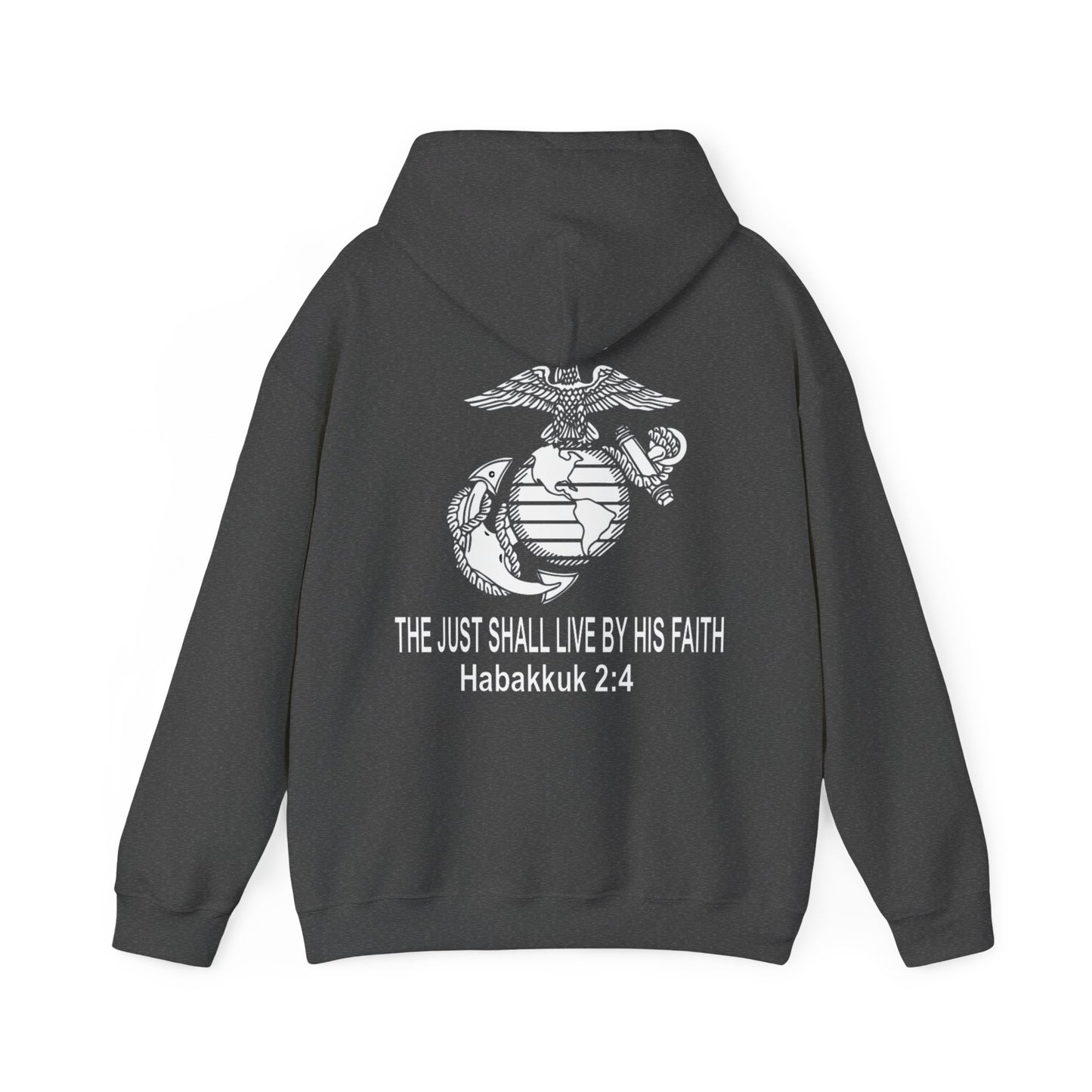 the Just shall Live by Faith Heavy Blend™ Hooded Sweatshirt