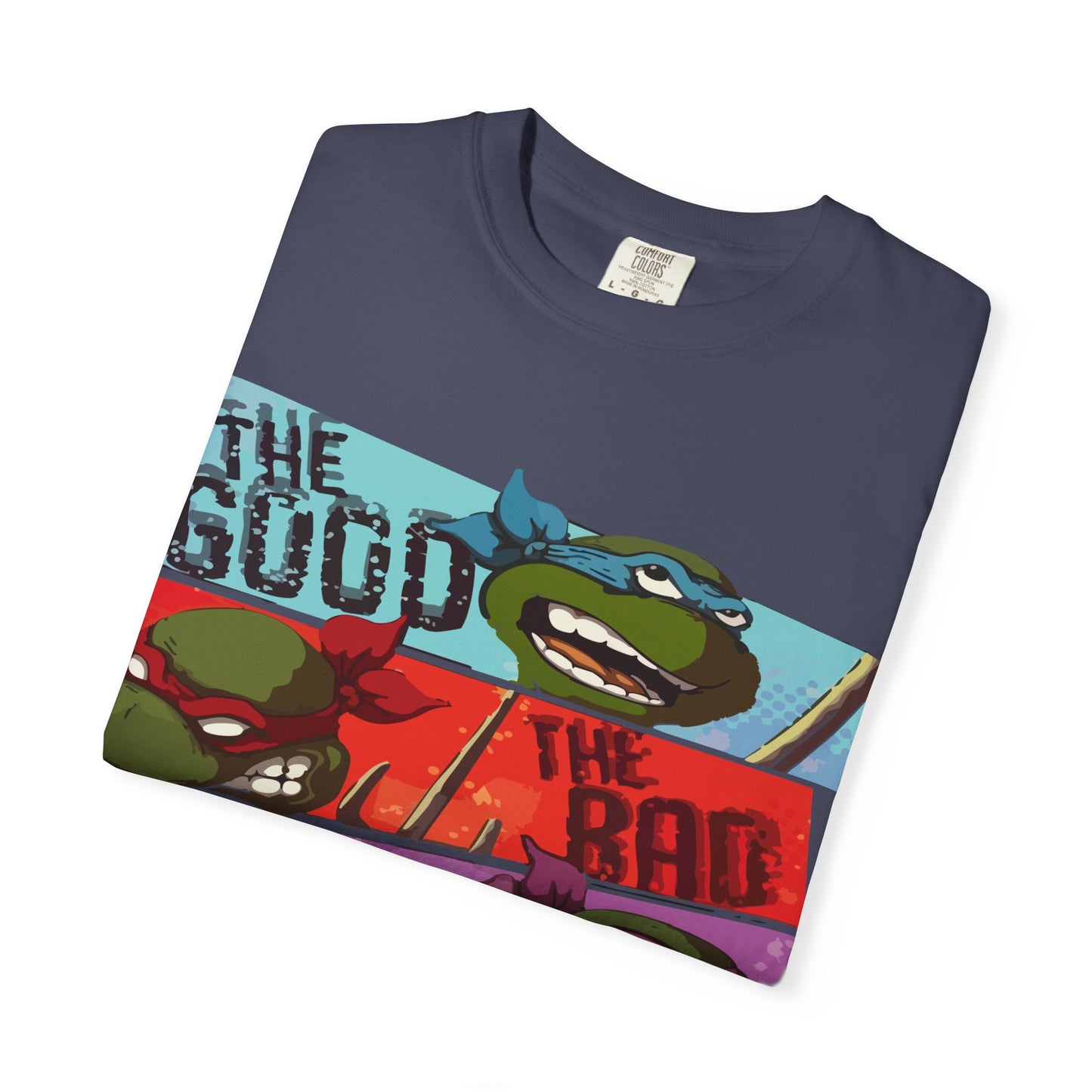 Unisex Garment-Dyed T-Shirt - Ninja Turtle Humor Tee - The Good, The Bad, The Nerd, The Mike