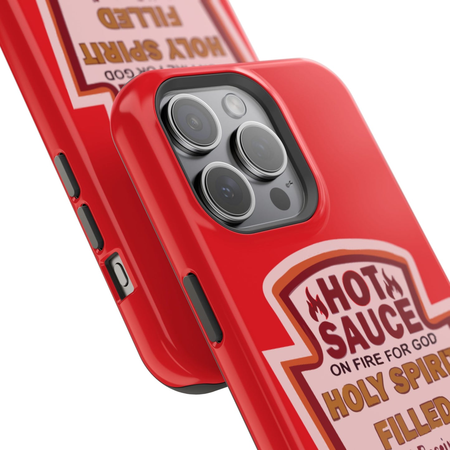 Holy Spirit Hot Sauce Phone Cases - Impact-Resistant, Christian Gift, Spiritual Reminder, Unique Design, Faith-Based Accessory