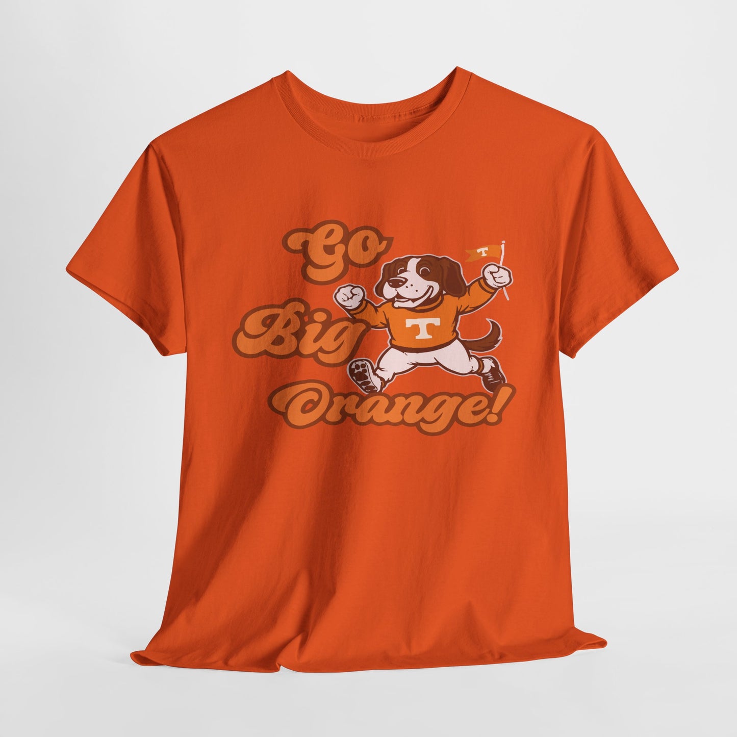 Go Big Orange Unisex Heavy Cotton Tee, Sports Fan Shirt, Casual Wear, College Game Day Top, Gift for Sports Enthusiasts