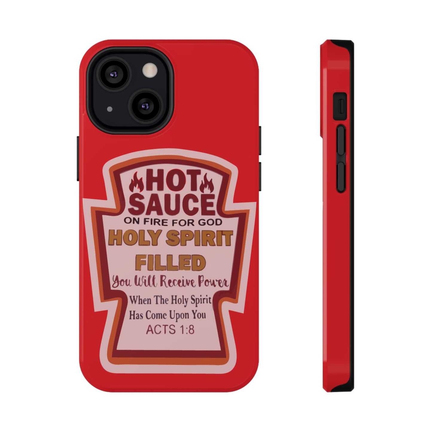 Holy Spirit Hot Sauce Phone Cases - Impact-Resistant, Christian Gift, Spiritual Reminder, Unique Design, Faith-Based Accessory