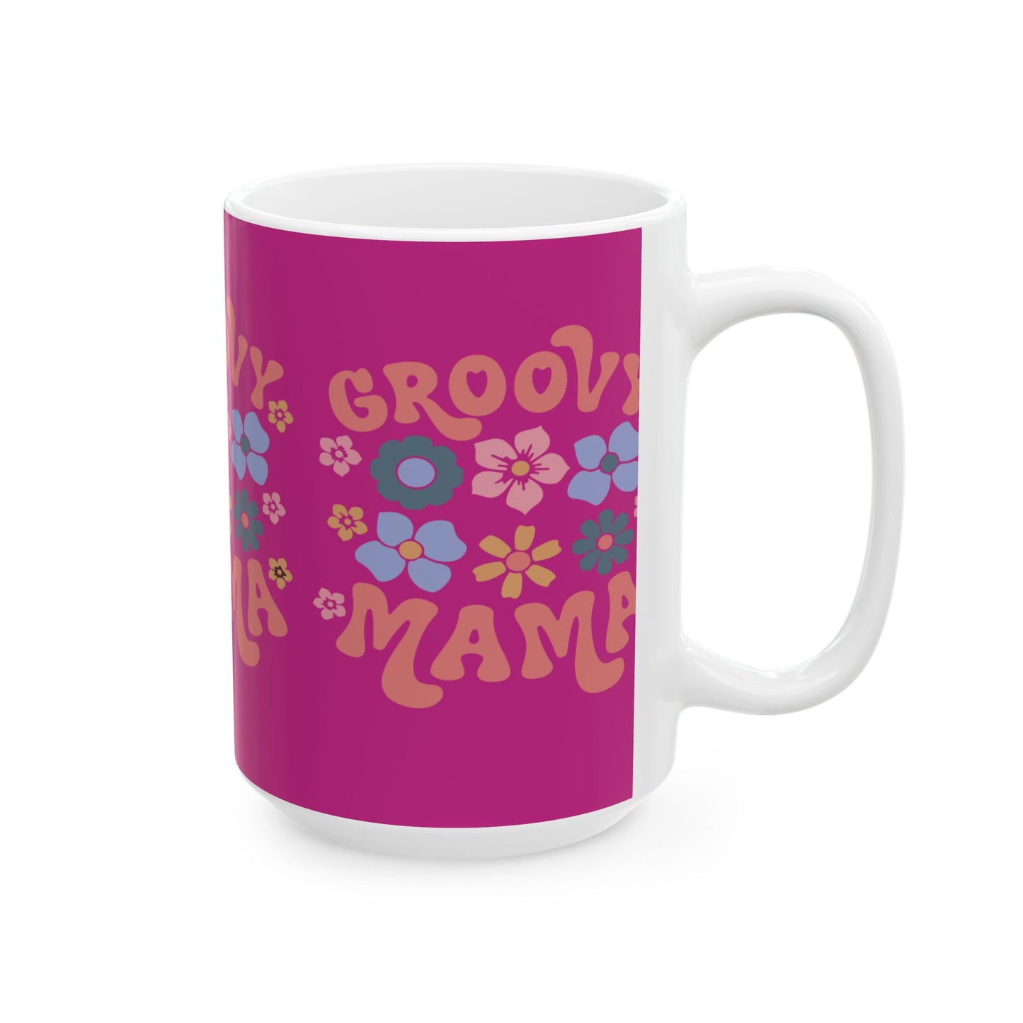 Groovy Mama Ceramic Mug - Colorful Floral Design, Perfect for Mother’s Day or Everyday Use