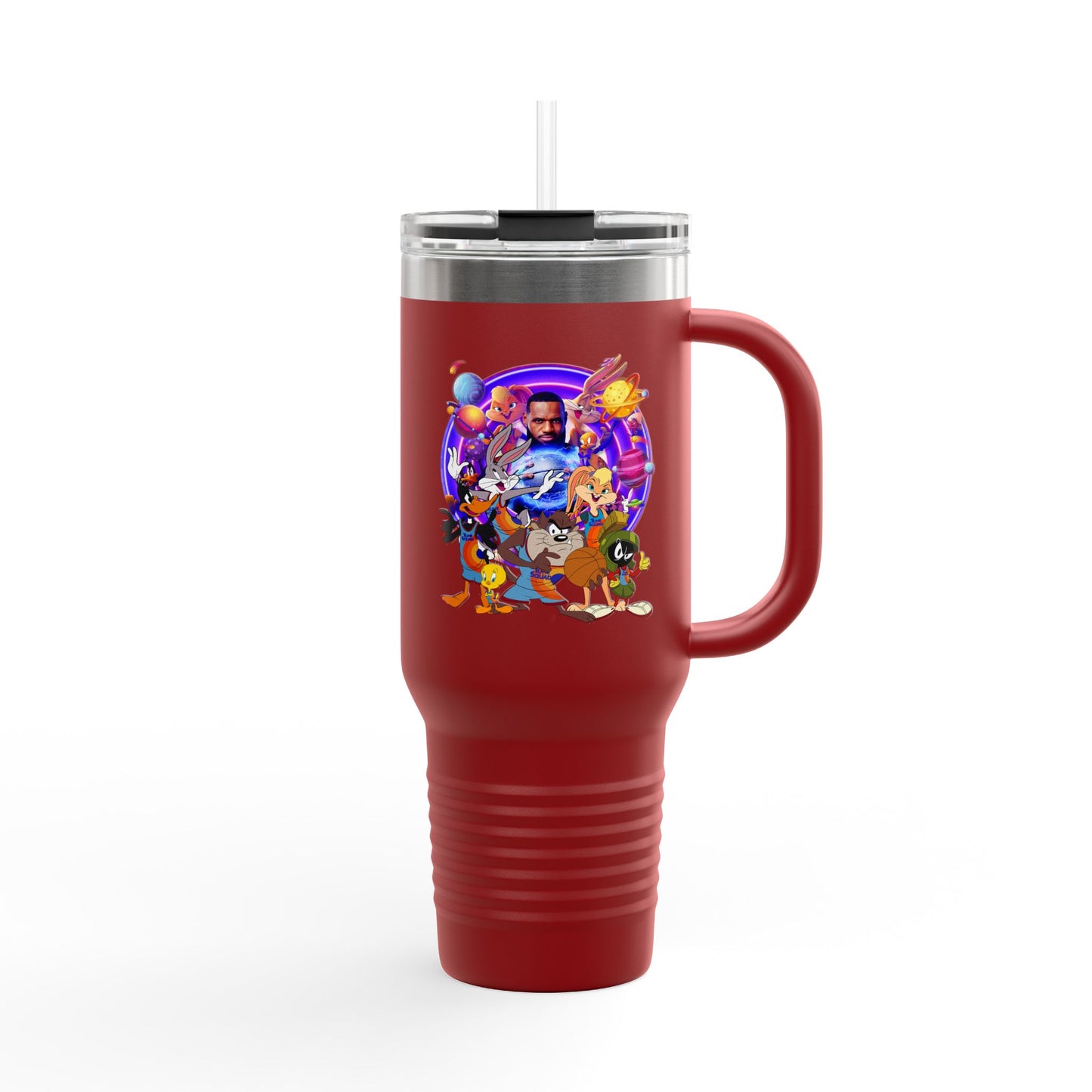Colorful Insulated Travel Mug, 40oz - Fun for Road Trips, Tailgating, Hot Summer Days, Gift for Friends, Family, or Kids