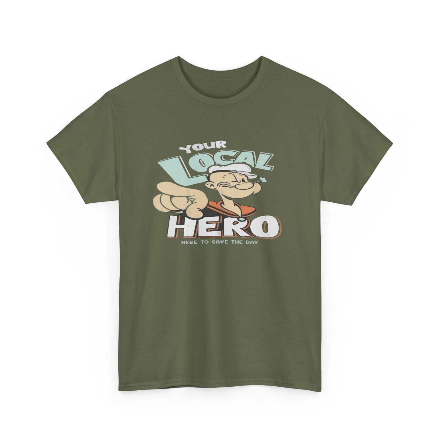 Local Hero Unisex Heavy Cotton Tee | Cool Graphic Tee for Everyday Wear, Gift for Friends, Casual Style, Birthday Gift, Gift for Heroes