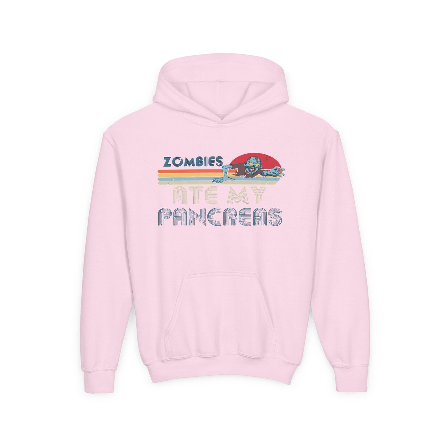 Youth Zombies Ate My Pancreas Hooded Sweatshirt, Funny Youth Hoodie, Gift for Teens, Halloween Apparel, Casual Wear, Nerd Culture Clothing