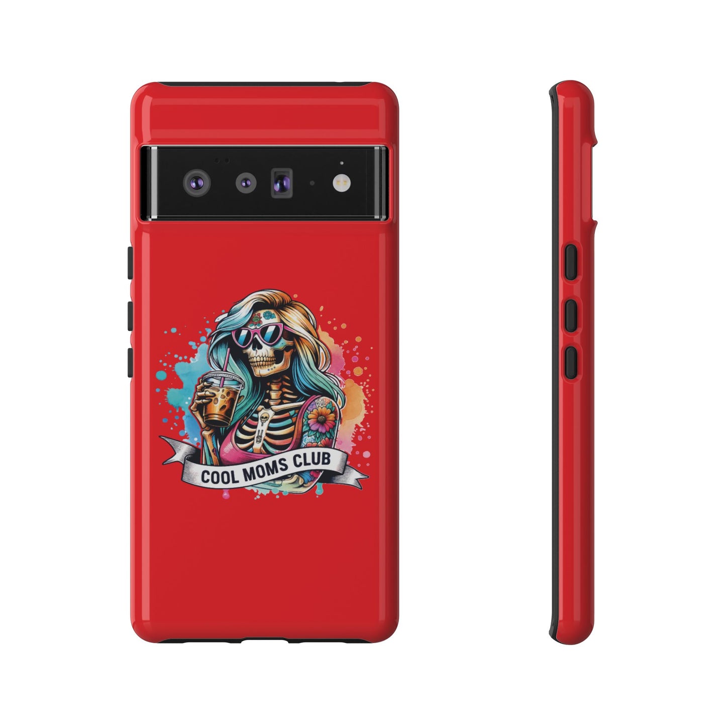 Cool Moms Club Phone Case - Tough Cases, Funky Phone Cover, Gift for Moms, Skeleton Design, Trendy Tech Accessories