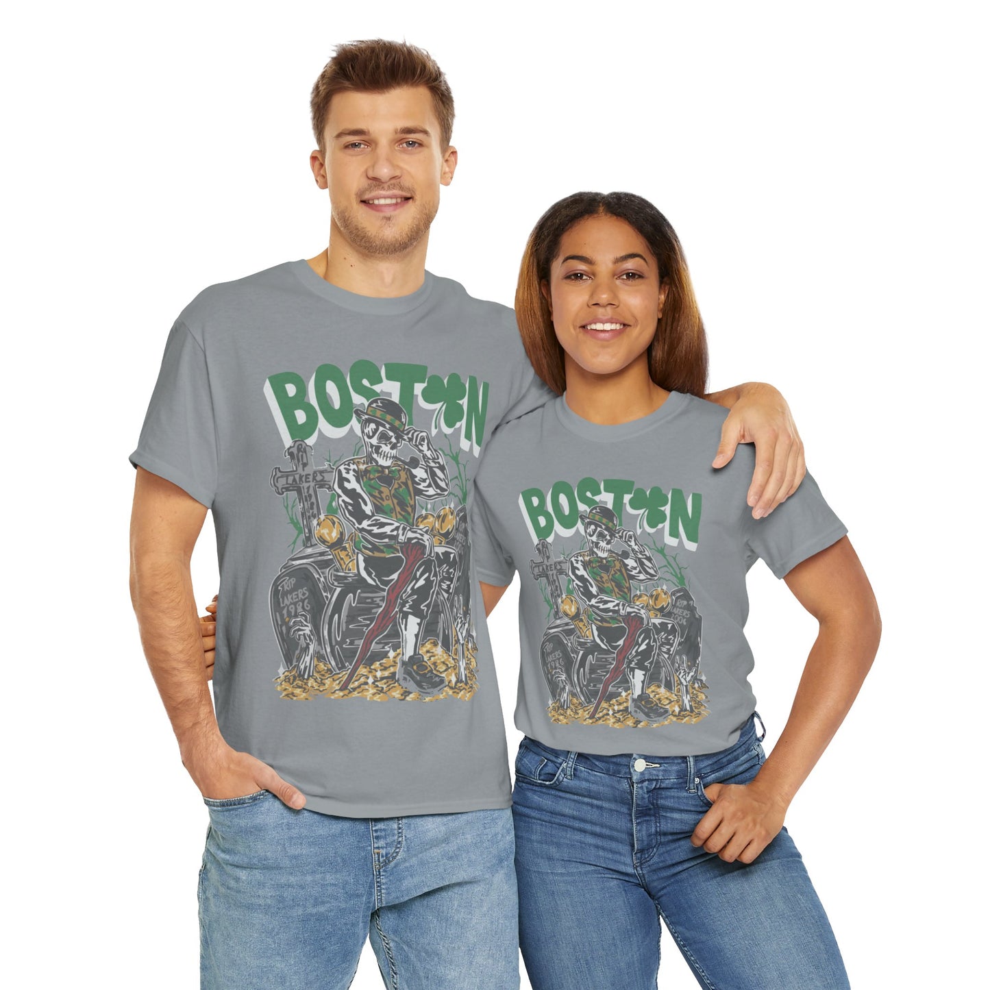 Boston Graphic Tee, Unisex Heavy Cotton T-Shirt, Vintage Boston Shirt, Irish Pride Apparel, St. Patrick's Day Gift, Casual Wear
