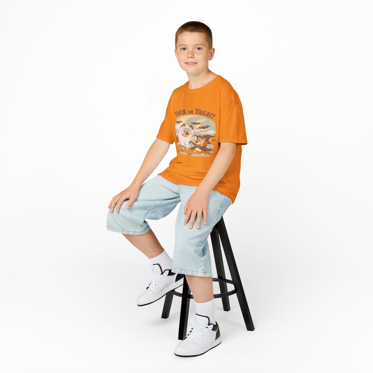 Kids Halloween T-Shirt, Trick or Treat Tee, Fun Ghost & Owl Shirt, Spooky Season Apparel, Cute Costume Top for Kids