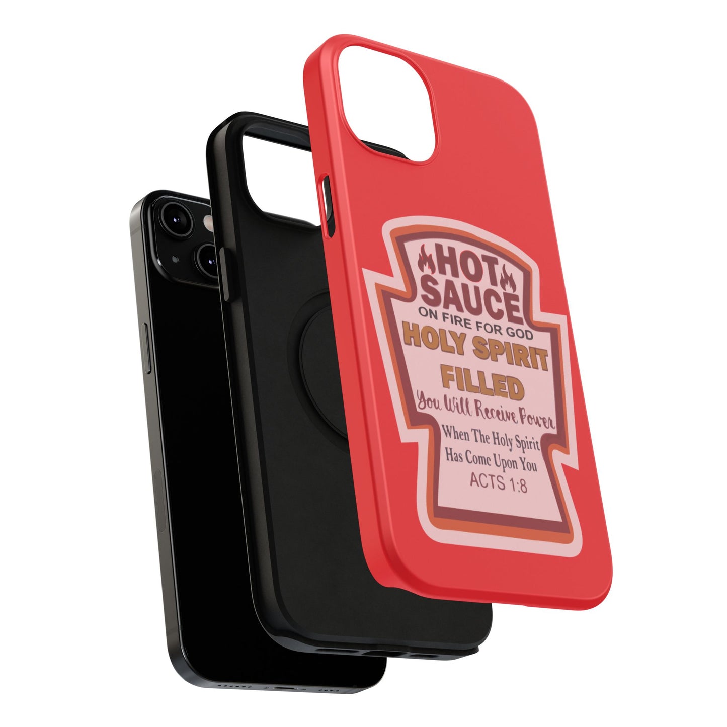 Holy Spirit Hot Sauce Phone Cases - Impact-Resistant, Christian Gift, Spiritual Reminder, Unique Design, Faith-Based Accessory