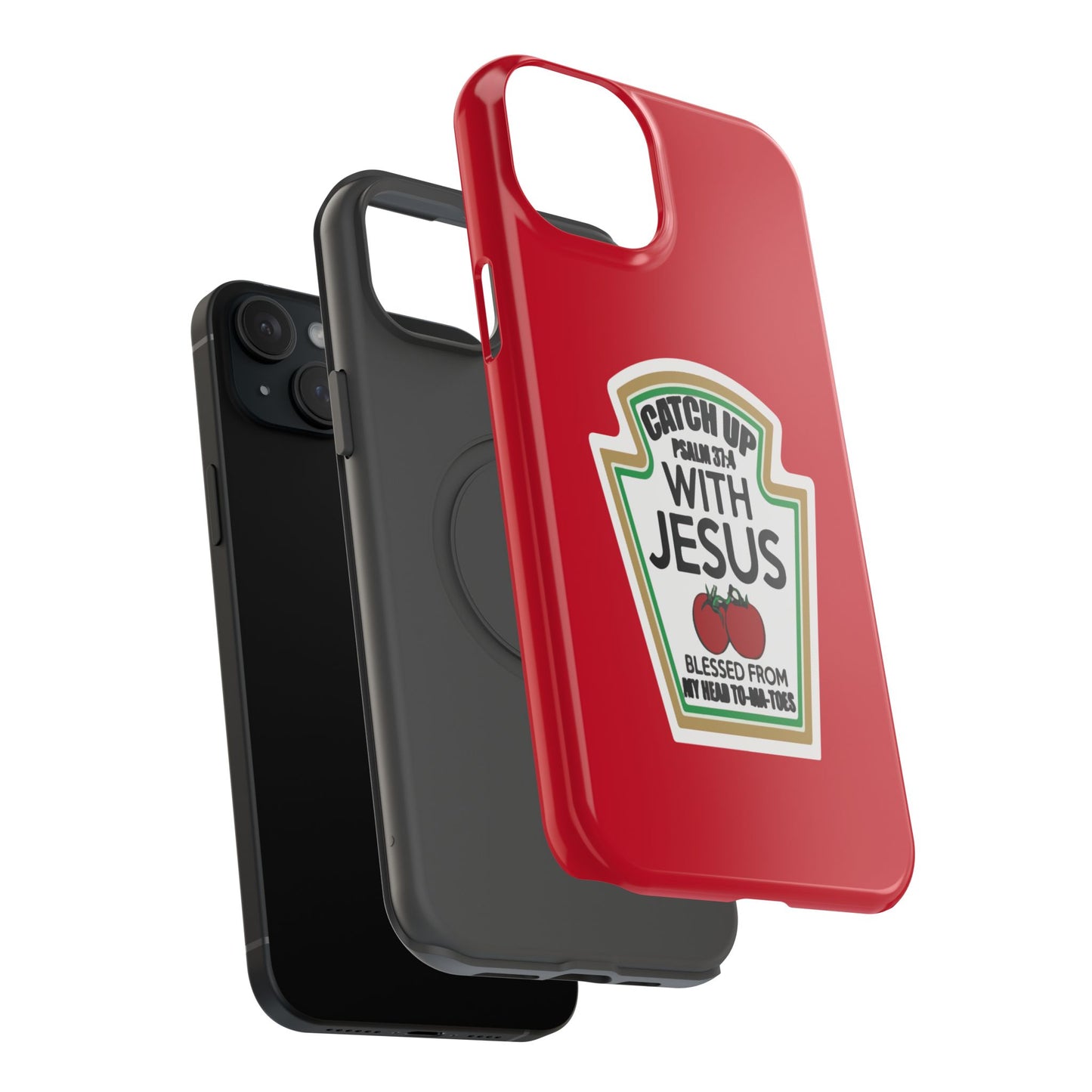 Fun Christian Phone Case, Catch Up with Jesus, Impact-Resistant, Faith-Based Gift, Religious Accessories, Bible Verses