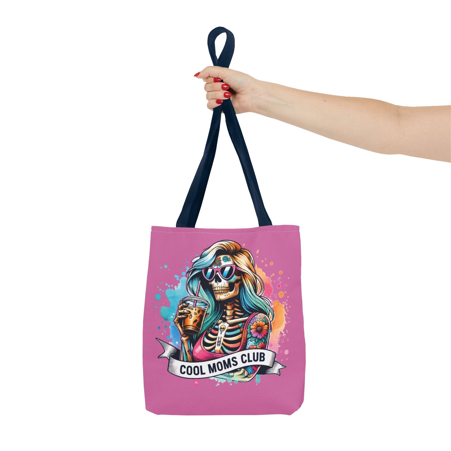 Cool Moms Club Tote Bag, Fun Tote, Sisterhood Gift, Beach Bag, Halloween Accessory, Colorful Shoulder Bag