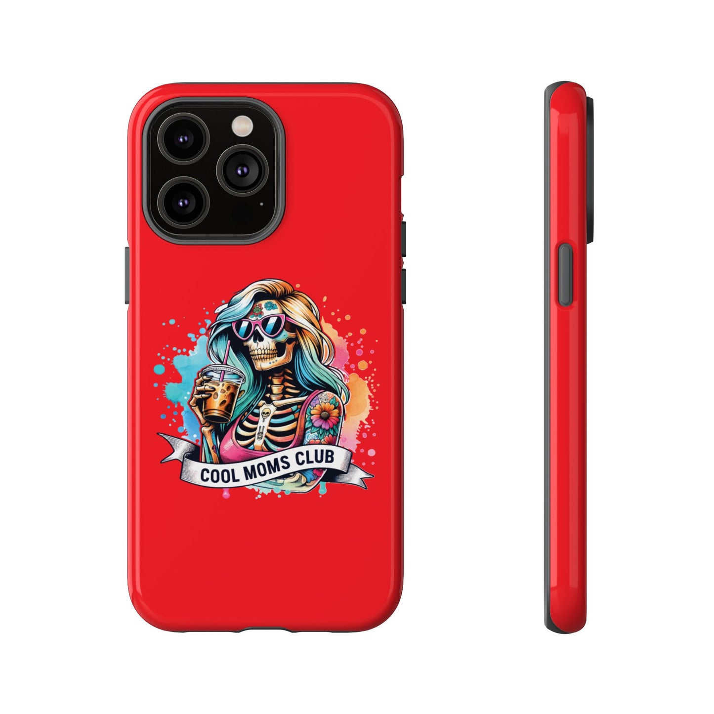 Cool Moms Club Phone Case - Tough Cases, Funky Phone Cover, Gift for Moms, Skeleton Design, Trendy Tech Accessories