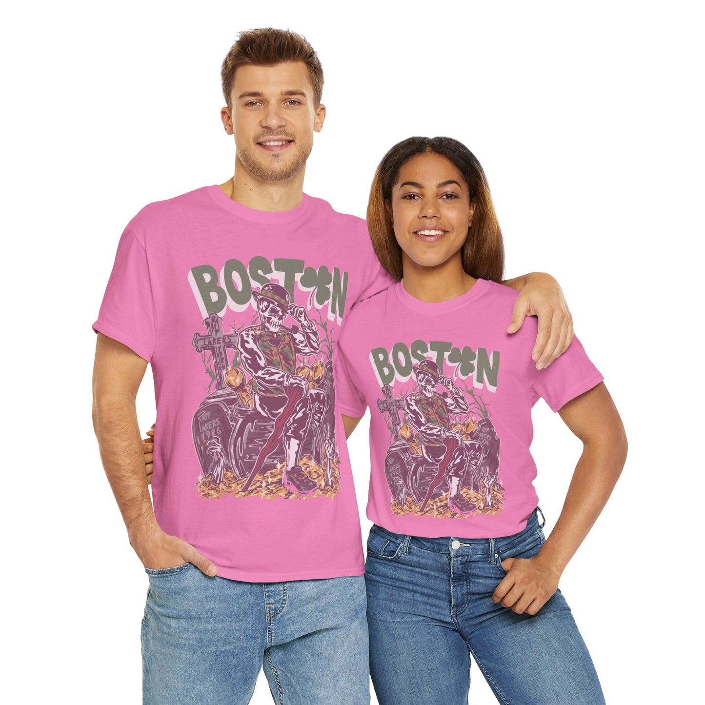 Boston Graphic Tee, Unisex Heavy Cotton T-Shirt, Vintage Boston Shirt, Irish Pride Apparel, St. Patrick's Day Gift, Casual Wear