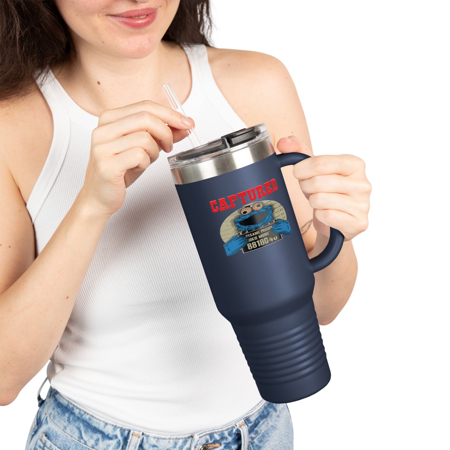 Adventure-Ready Insulated Travel Mug - 40oz with 'Captured' Design