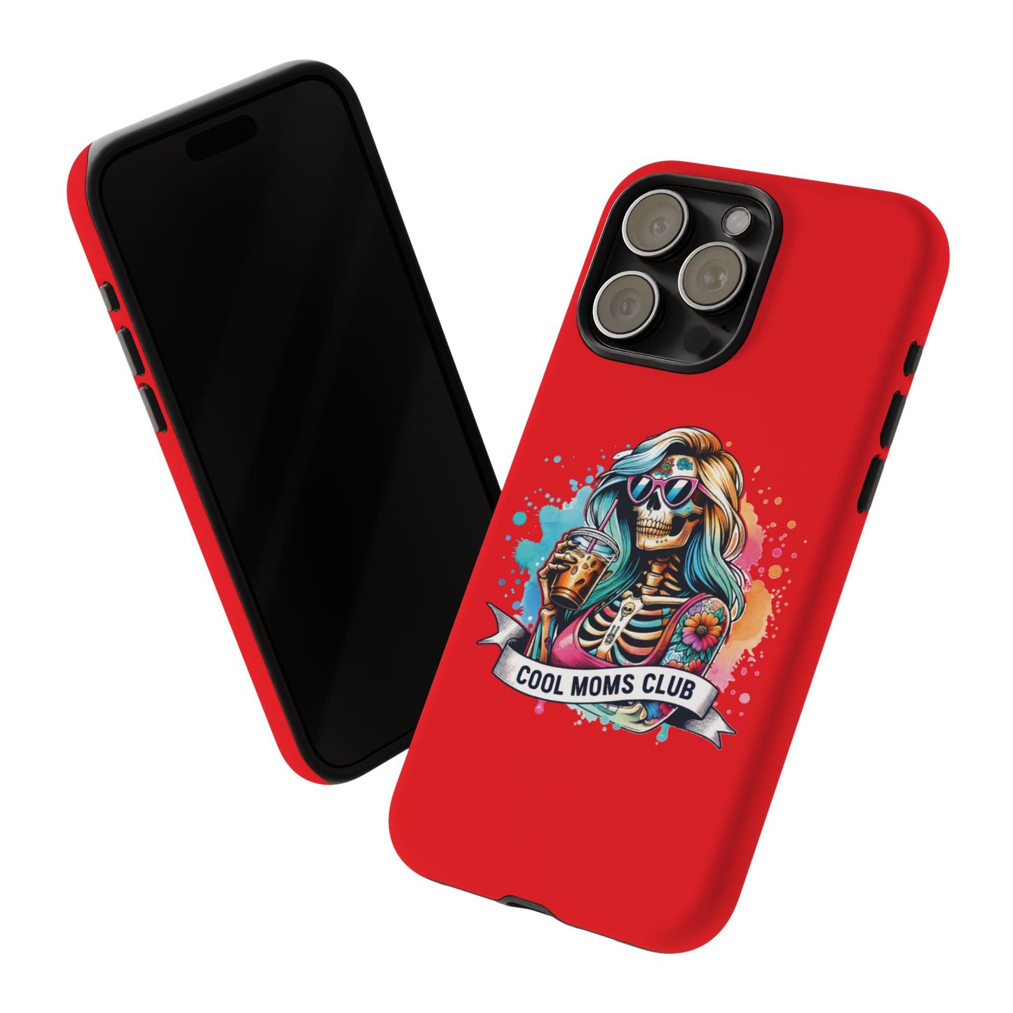 Cool Moms Club Phone Case - Tough Cases, Funky Phone Cover, Gift for Moms, Skeleton Design, Trendy Tech Accessories
