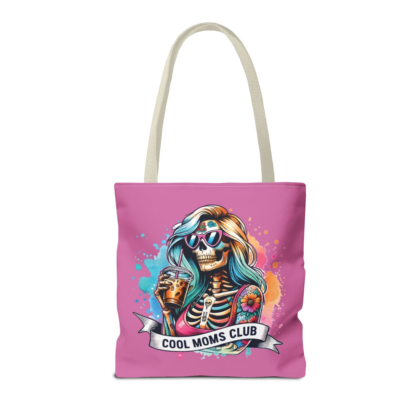 Cool Moms Club Tote Bag, Fun Tote, Sisterhood Gift, Beach Bag, Halloween Accessory, Colorful Shoulder Bag