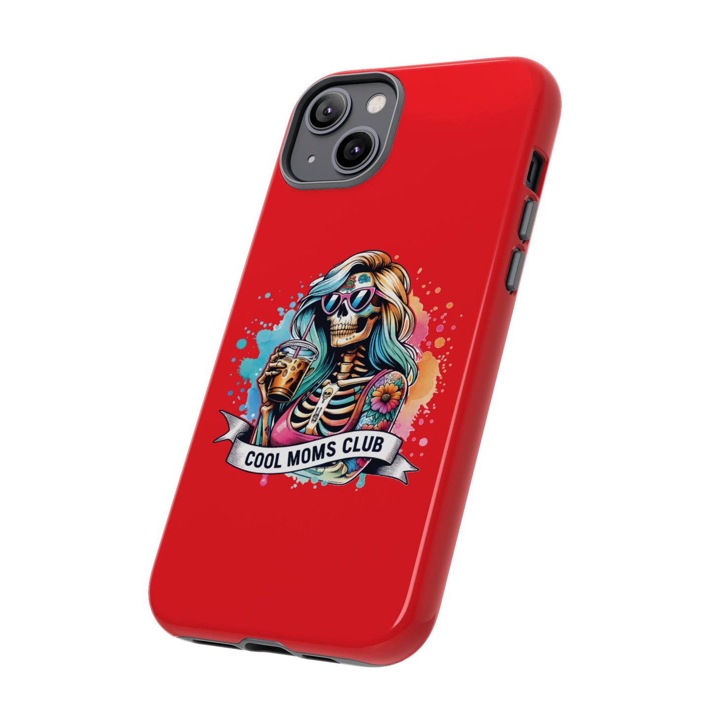 Cool Moms Club Phone Case - Tough Cases, Funky Phone Cover, Gift for Moms, Skeleton Design, Trendy Tech Accessories