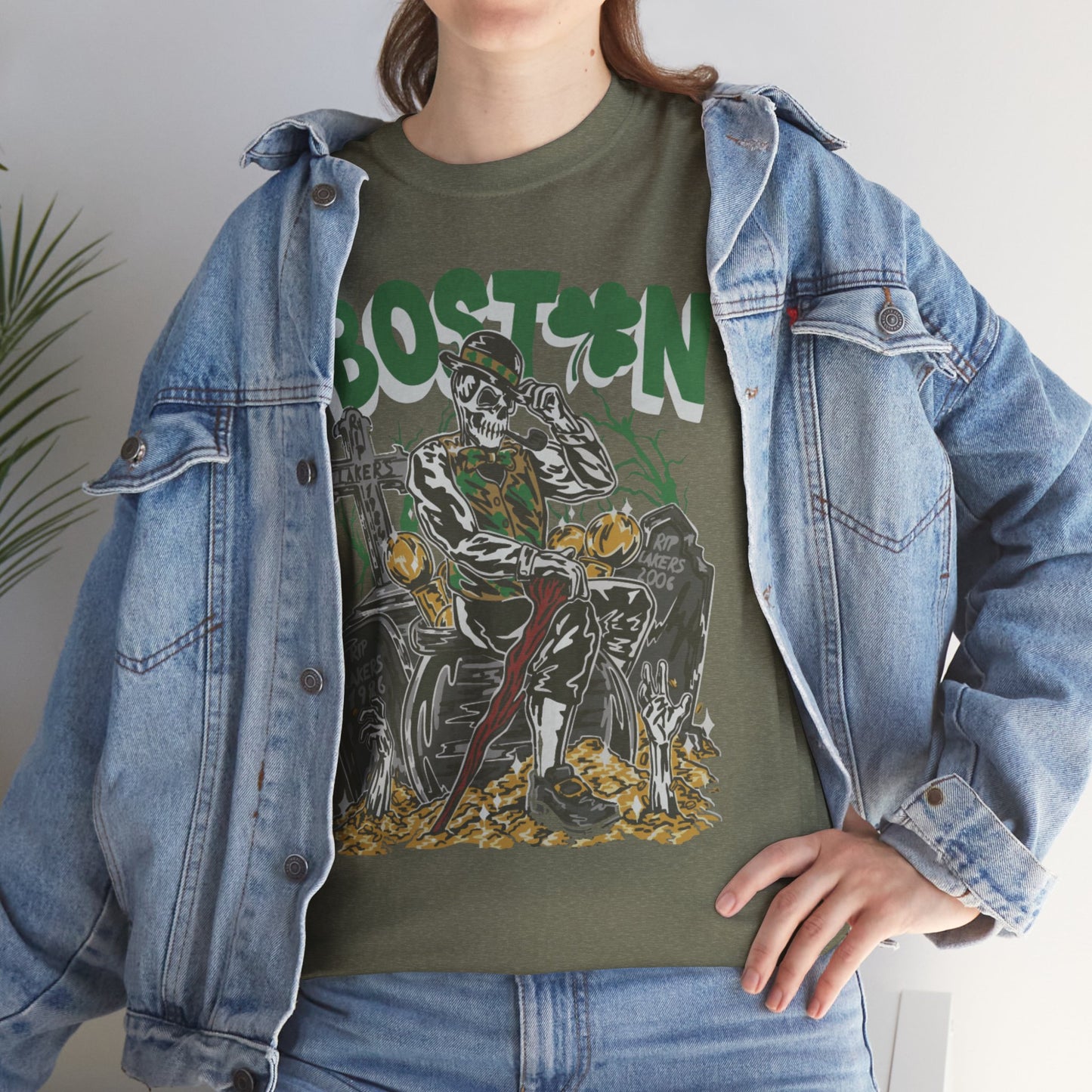 Boston Graphic Tee, Unisex Heavy Cotton T-Shirt, Vintage Boston Shirt, Irish Pride Apparel, St. Patrick's Day Gift, Casual Wear