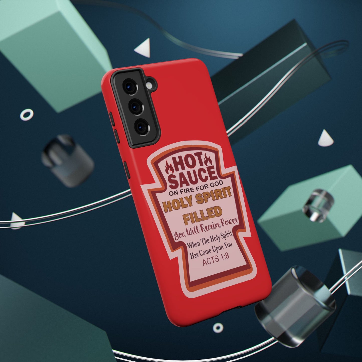 Holy Spirit Hot Sauce Phone Cases - Impact-Resistant, Christian Gift, Spiritual Reminder, Unique Design, Faith-Based Accessory