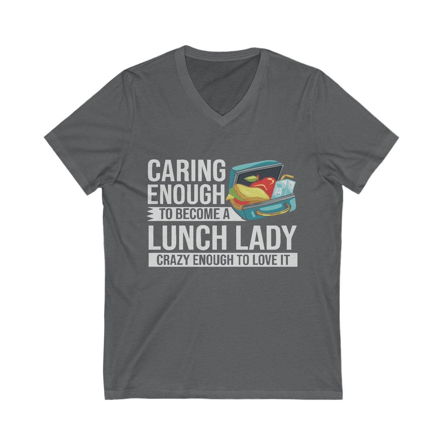 Cute Lunch Lady V-Neck Tee, Caregiver Shirt, Funny Teacher Gift, School Staff Apparel, Casual Everyday Wear