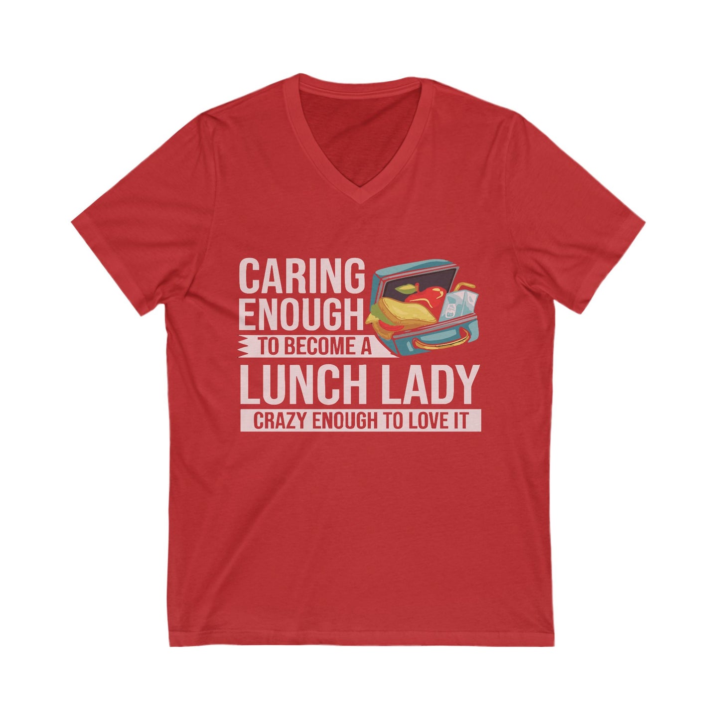 Cute Lunch Lady V-Neck Tee, Caregiver Shirt, Funny Teacher Gift, School Staff Apparel, Casual Everyday Wear