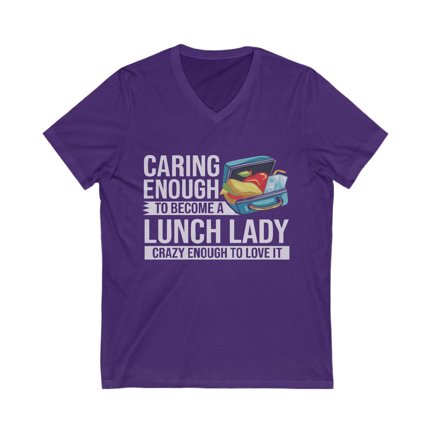 Cute Lunch Lady V-Neck Tee, Caregiver Shirt, Funny Teacher Gift, School Staff Apparel, Casual Everyday Wear