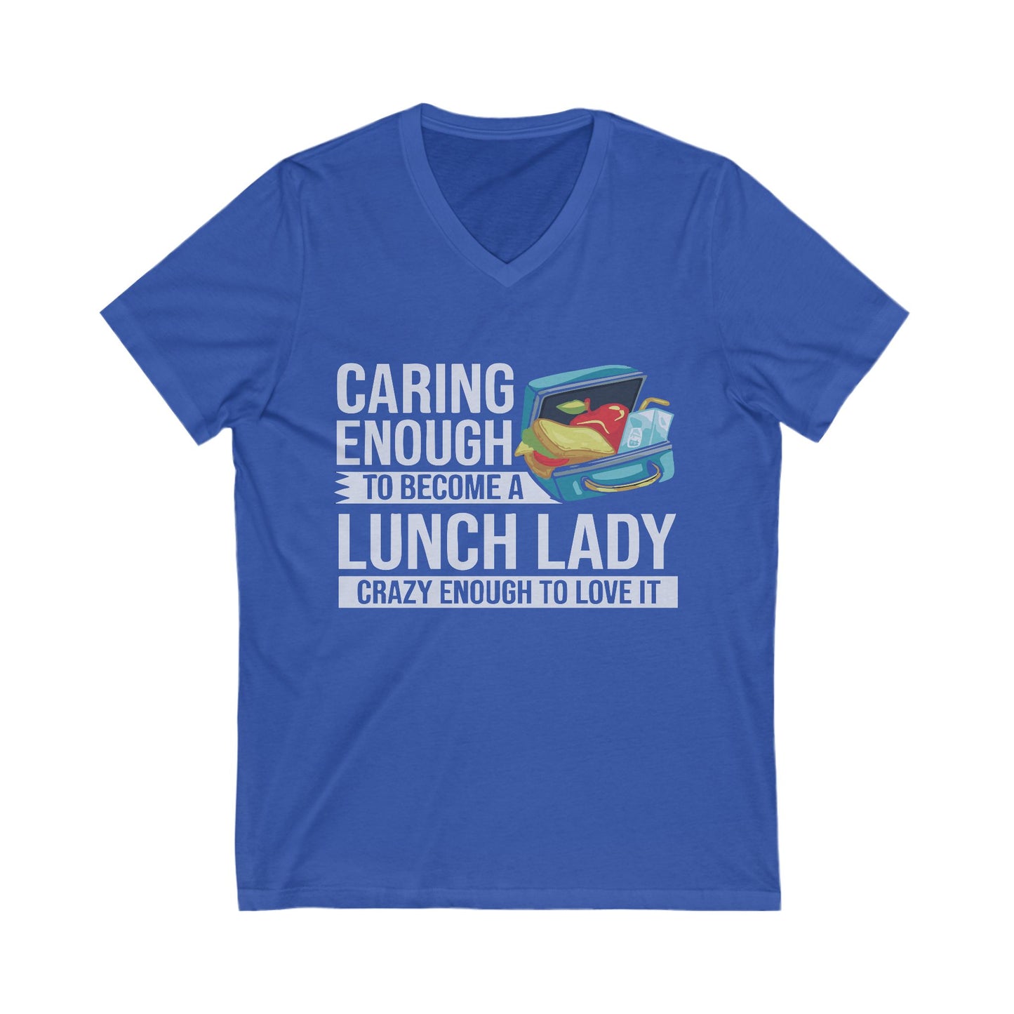 Cute Lunch Lady V-Neck Tee, Caregiver Shirt, Funny Teacher Gift, School Staff Apparel, Casual Everyday Wear